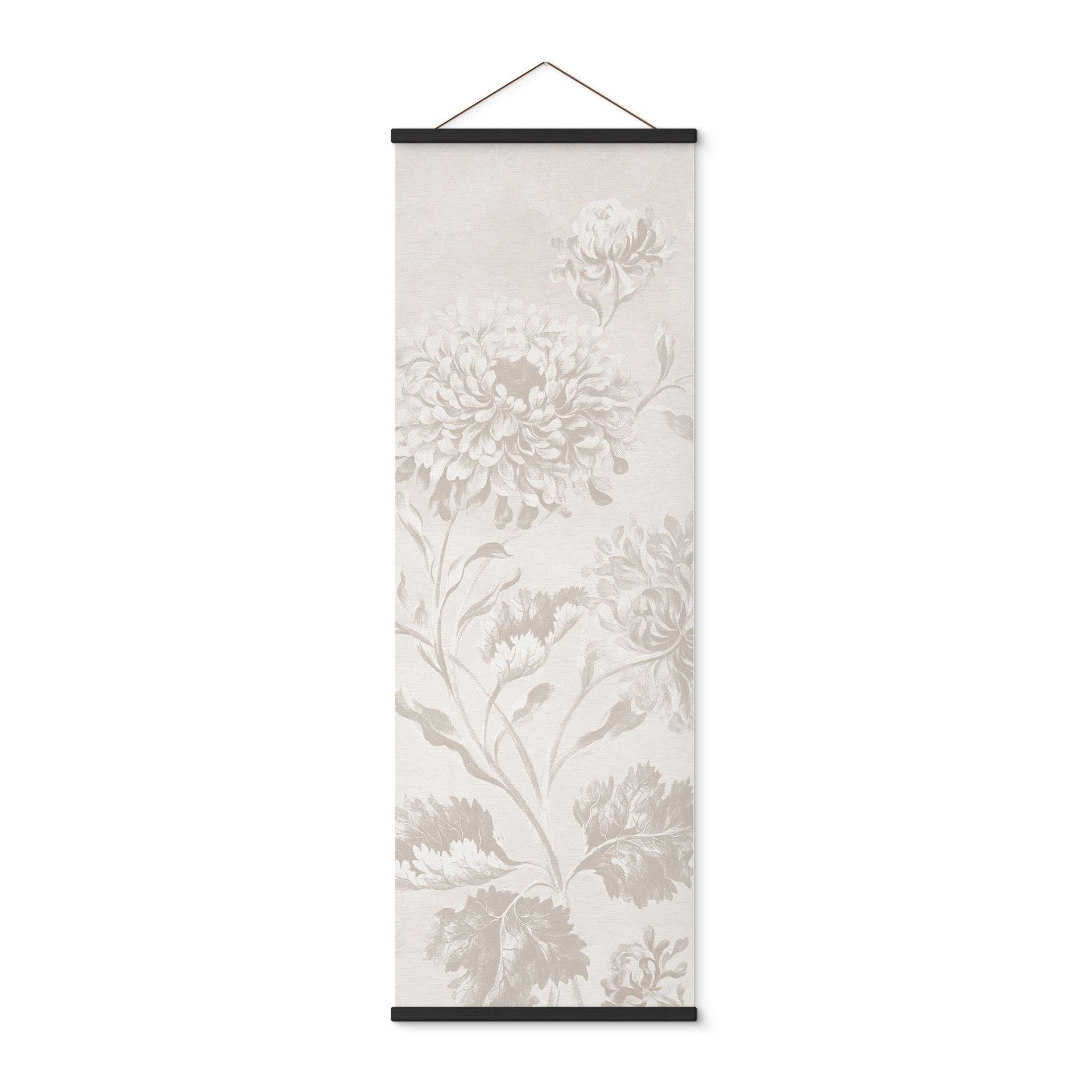 Tekstil plakat Wildflowers i kridtlook Greige - Bloomery Decor - Panorama