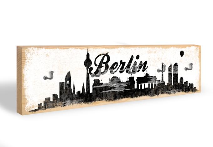 Schlüsselbrett Berlin Skyline 02 + 5 Haken