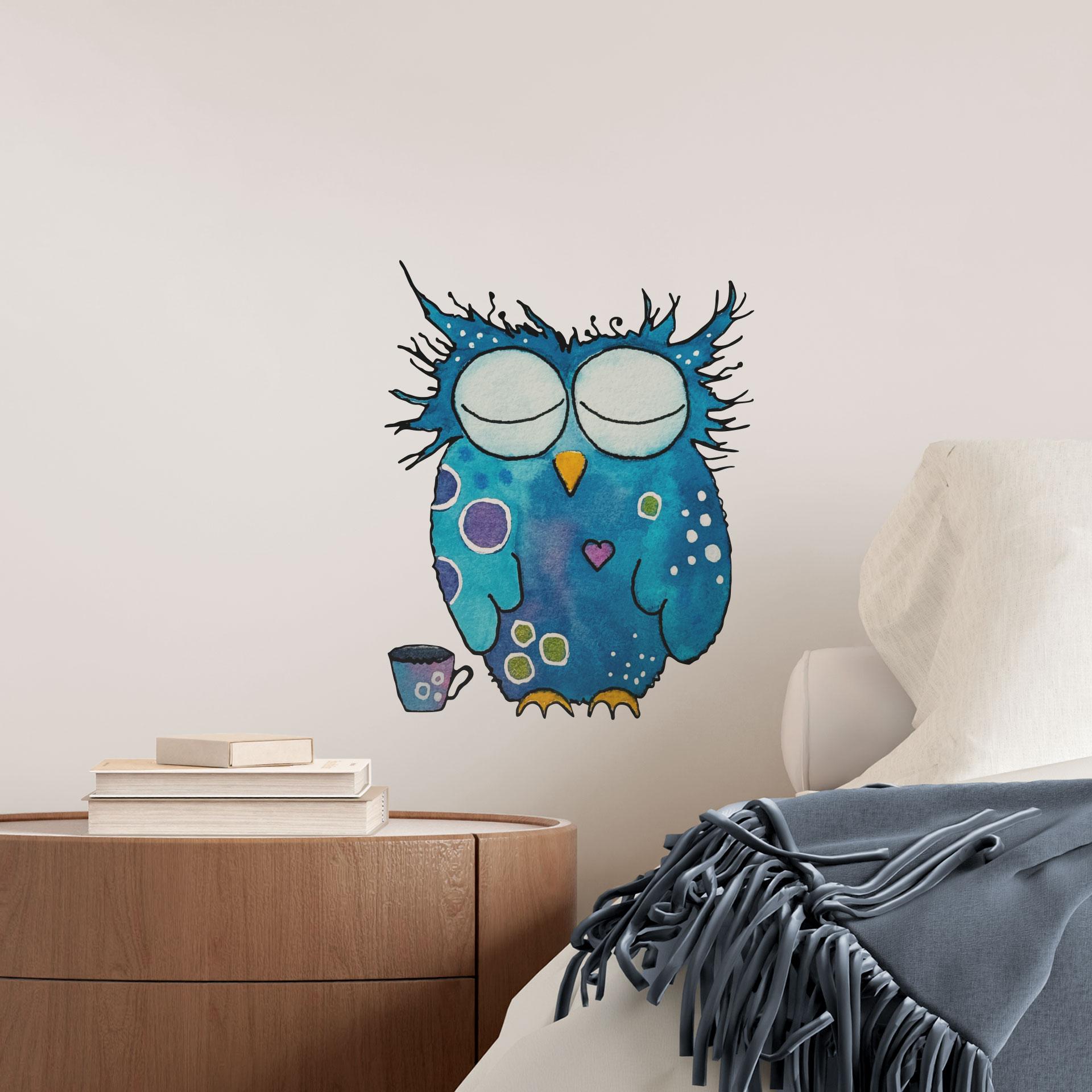 Wandtattoo Eule mit Kaffee - Hagenmeyer