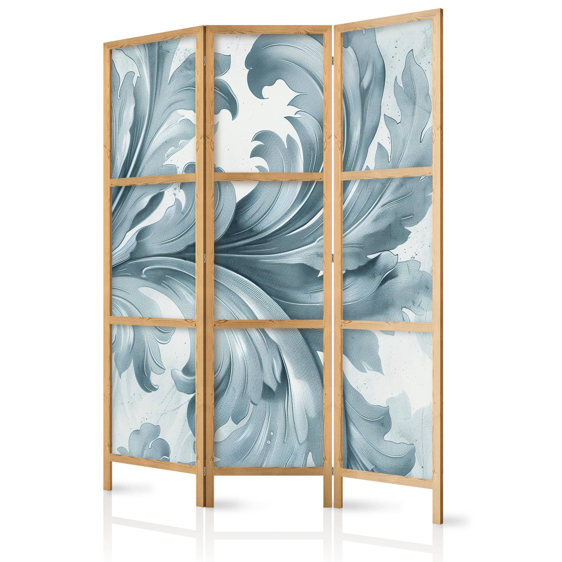 Japanischer Paravent, Raumteiler freistehend, Trennwand - Botanical Motif: Leaves and Vines, Sandy C