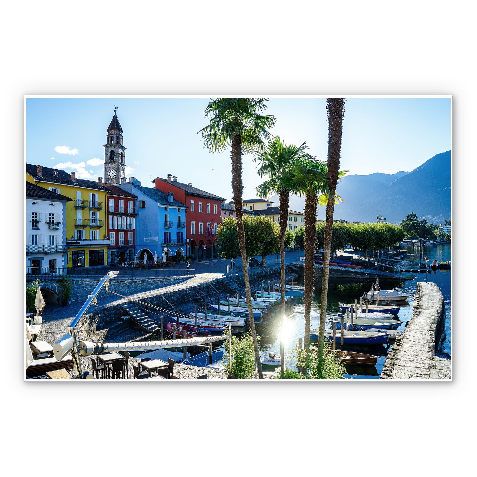 Wandbild Hafen am Lago Maggiore