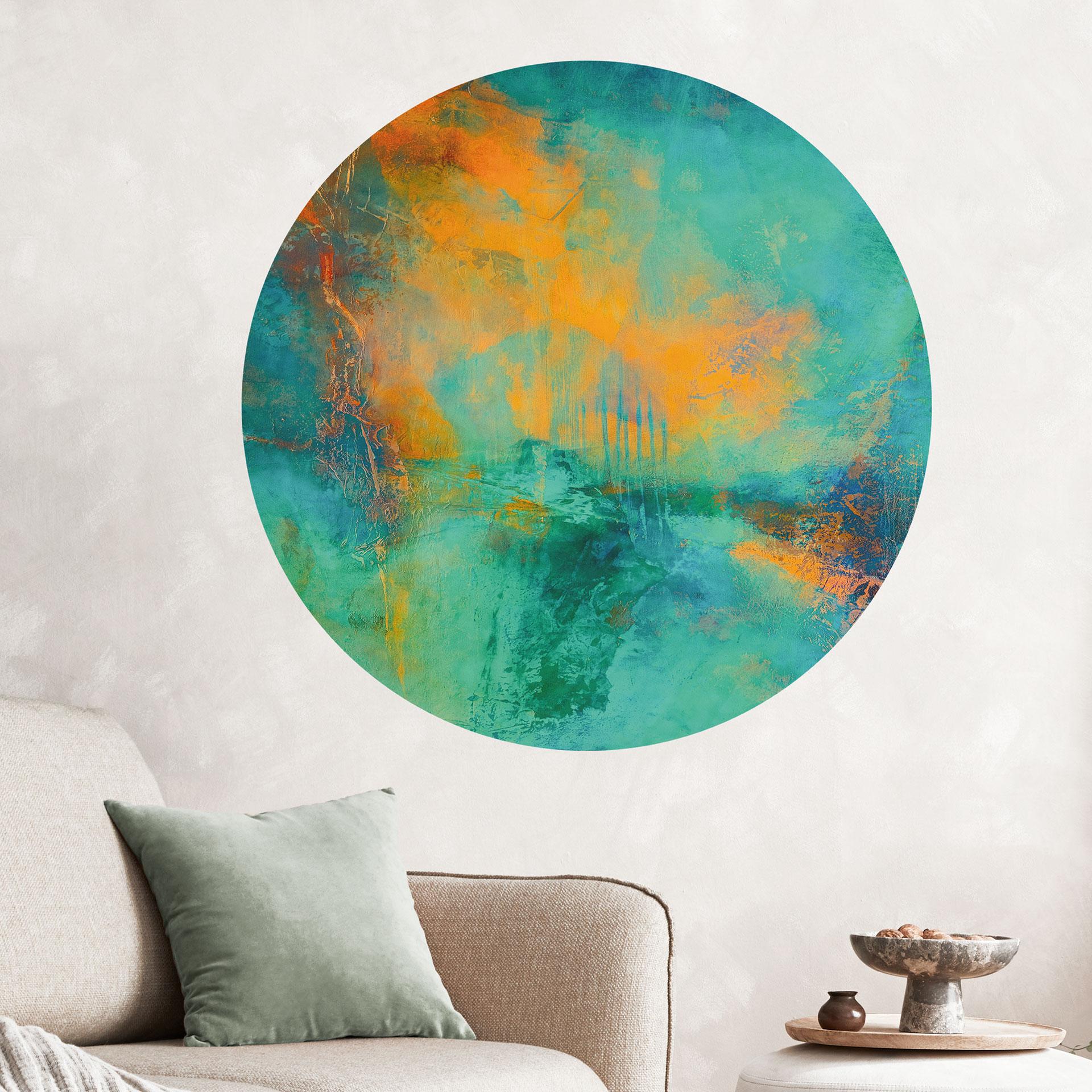Wallsticker turkis aurora borealis - Schmucker - Rund