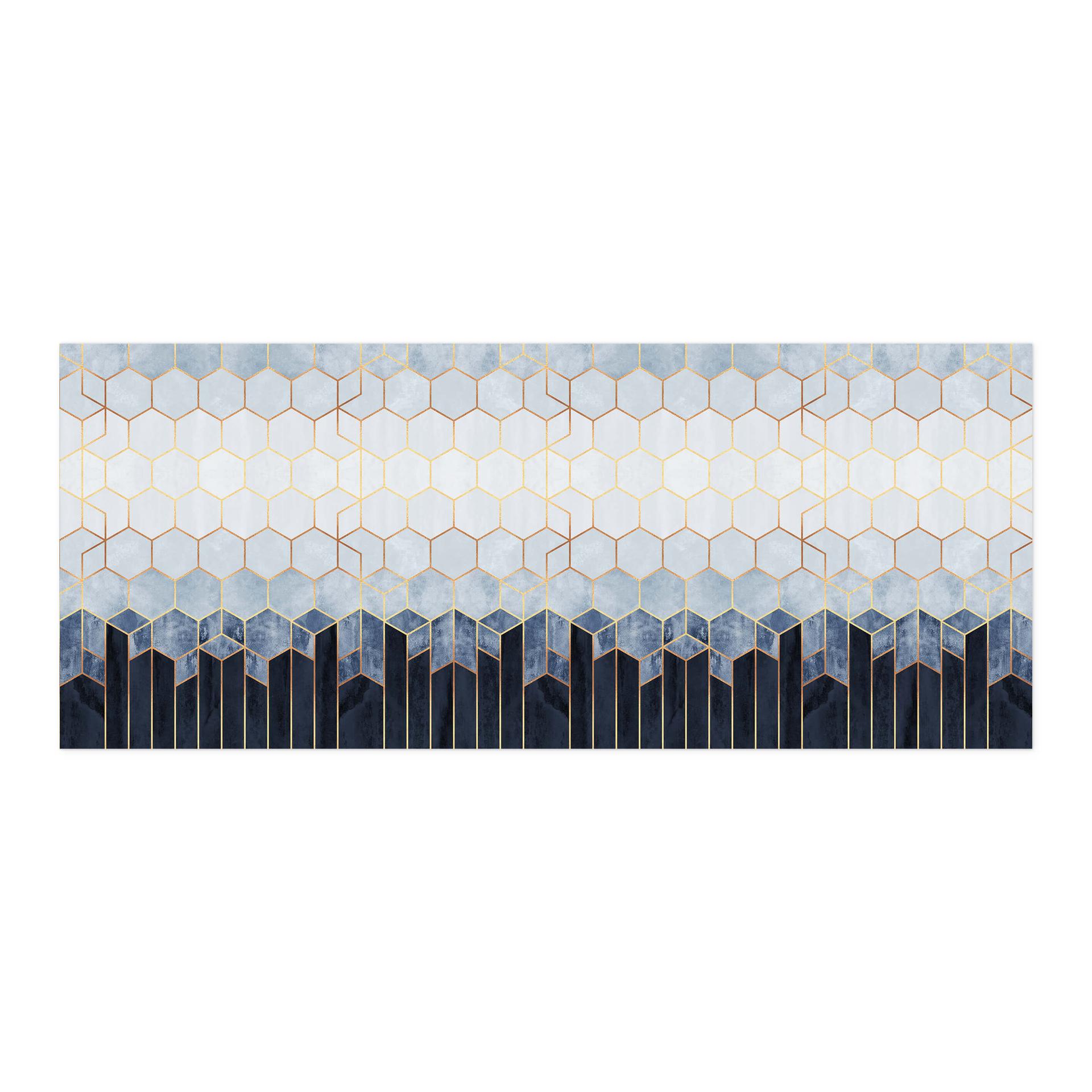 Zelfklevende Keukenachterwand Fredriksson - Blue and White Hexagons