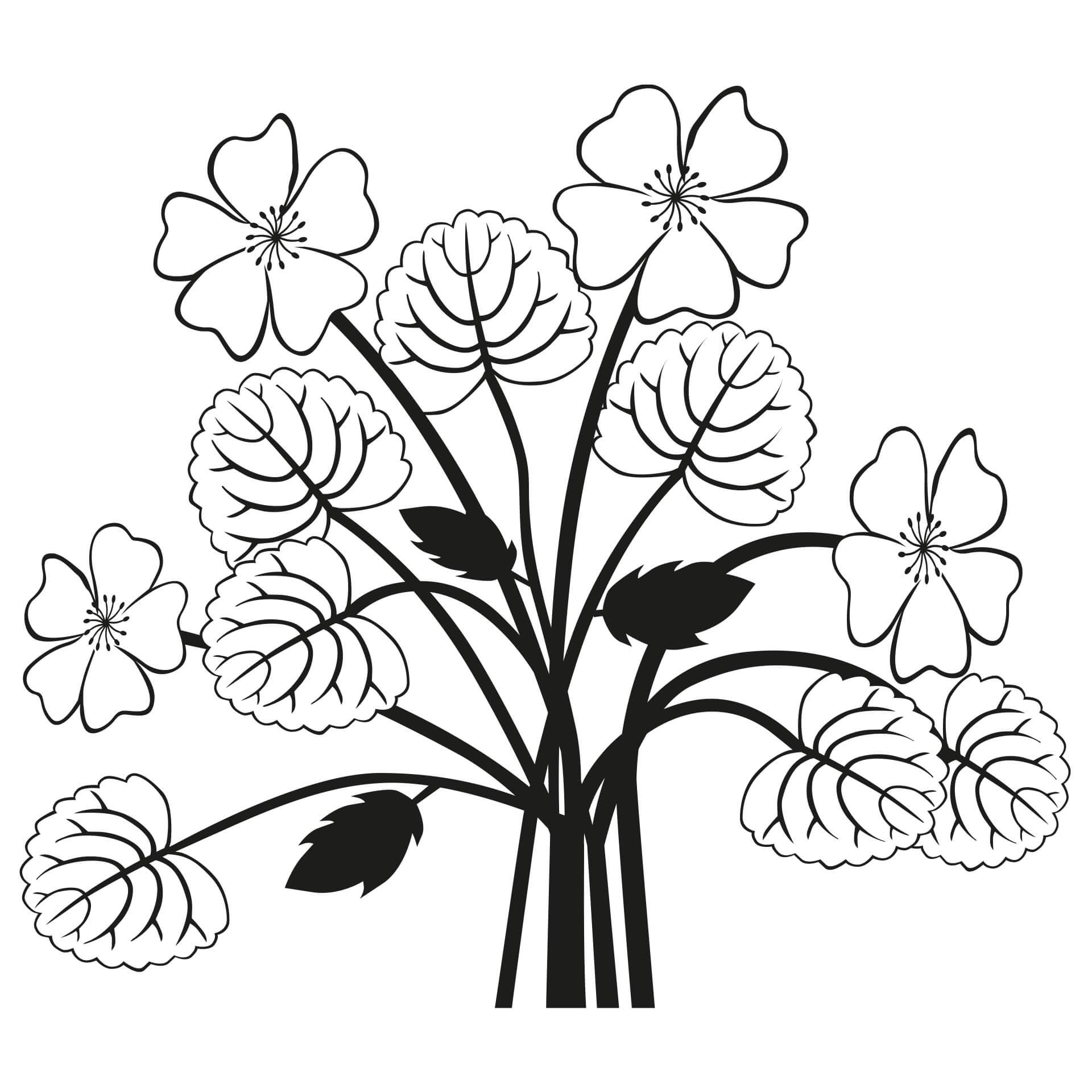 Muursticker Bos Bloemen
