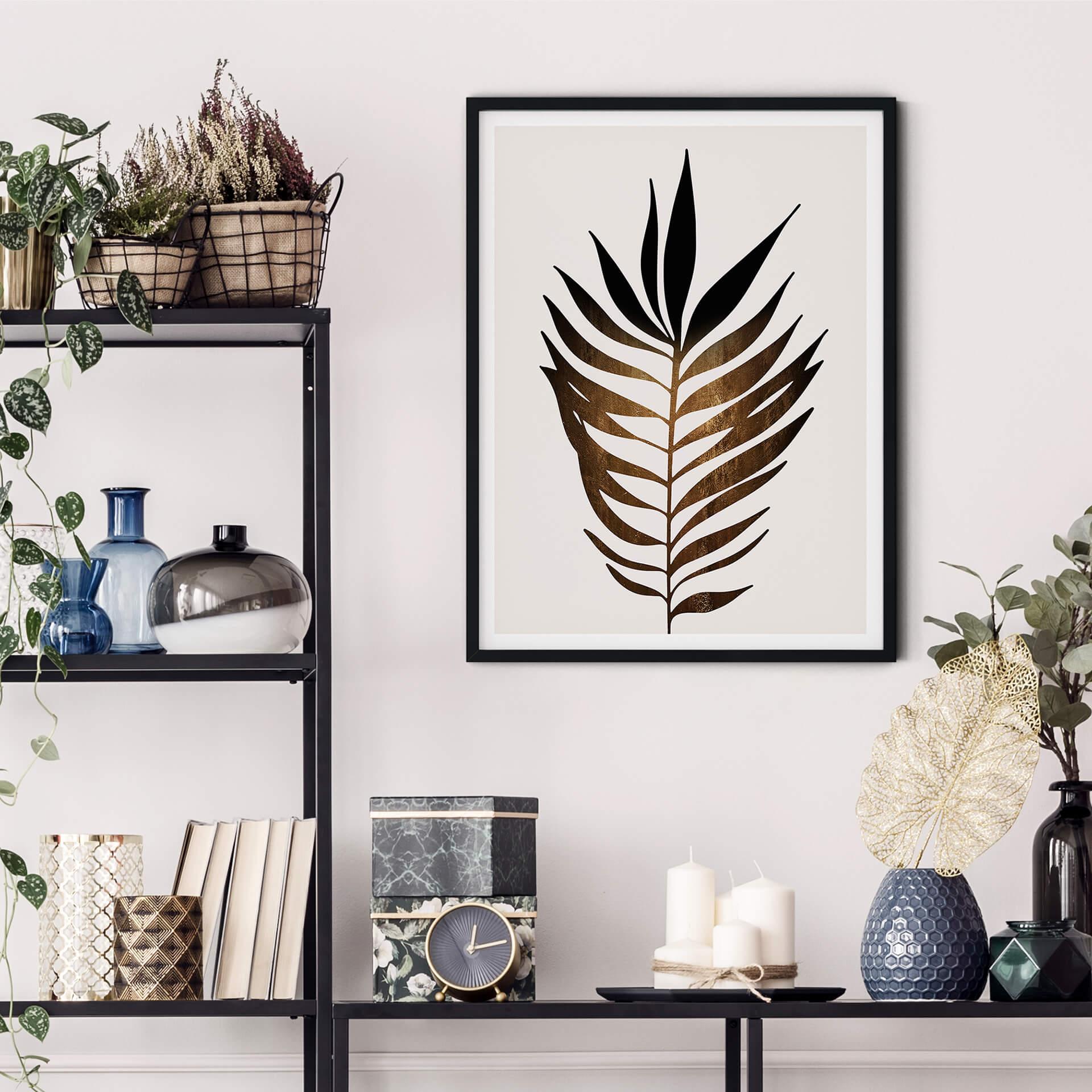 Poster Kubistika - Golden Leaf