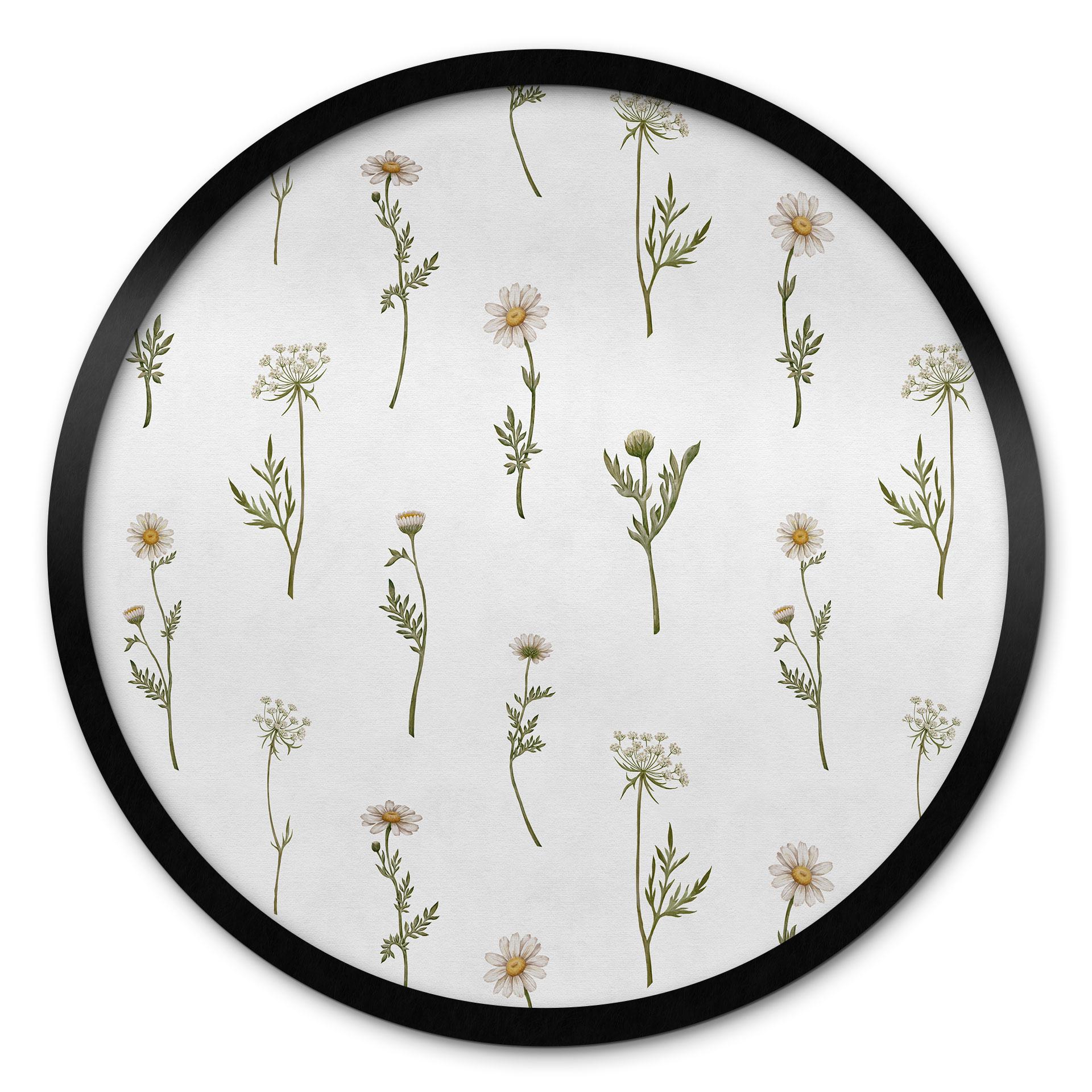 Plakat med eng-romantik og markblomster - Kikki Belle - Round