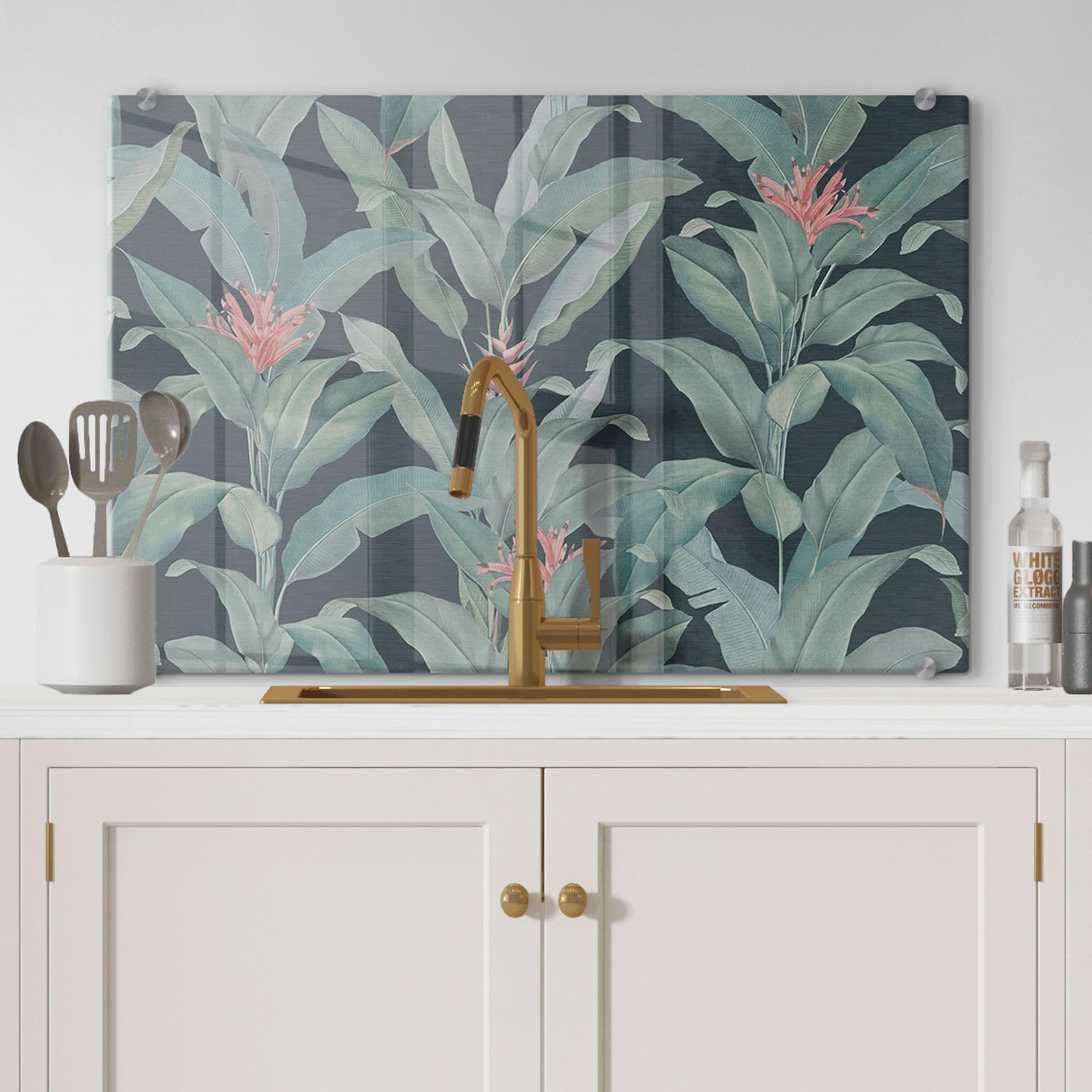 Stænkplade Urban Jungle tropiske blade grøn - Bloomery Decor