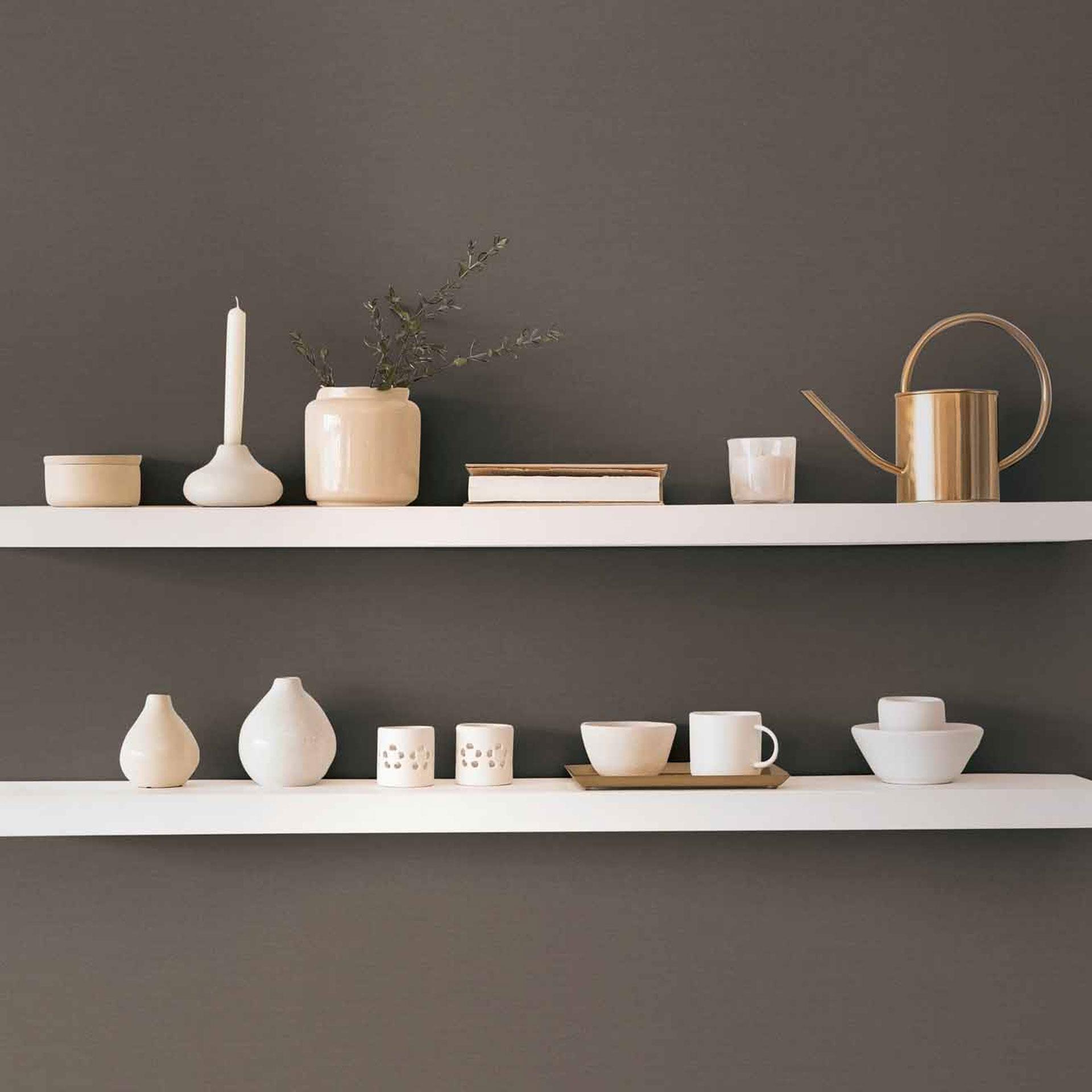 Vliesbehang effen beige van A.S. Creation modern effen behang licht gestructureerd mat