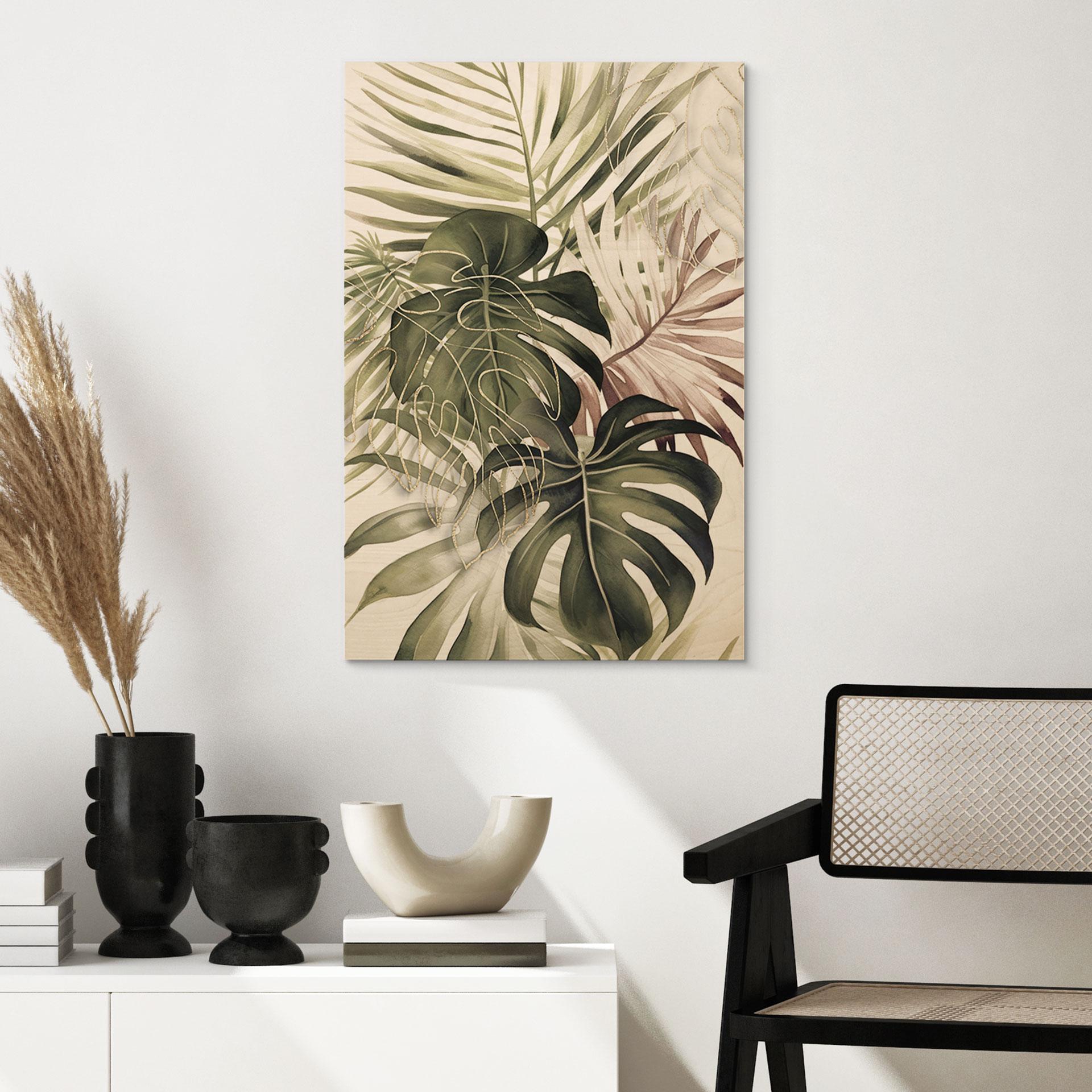 Houten Poster - Tropische bladeren - Haase
