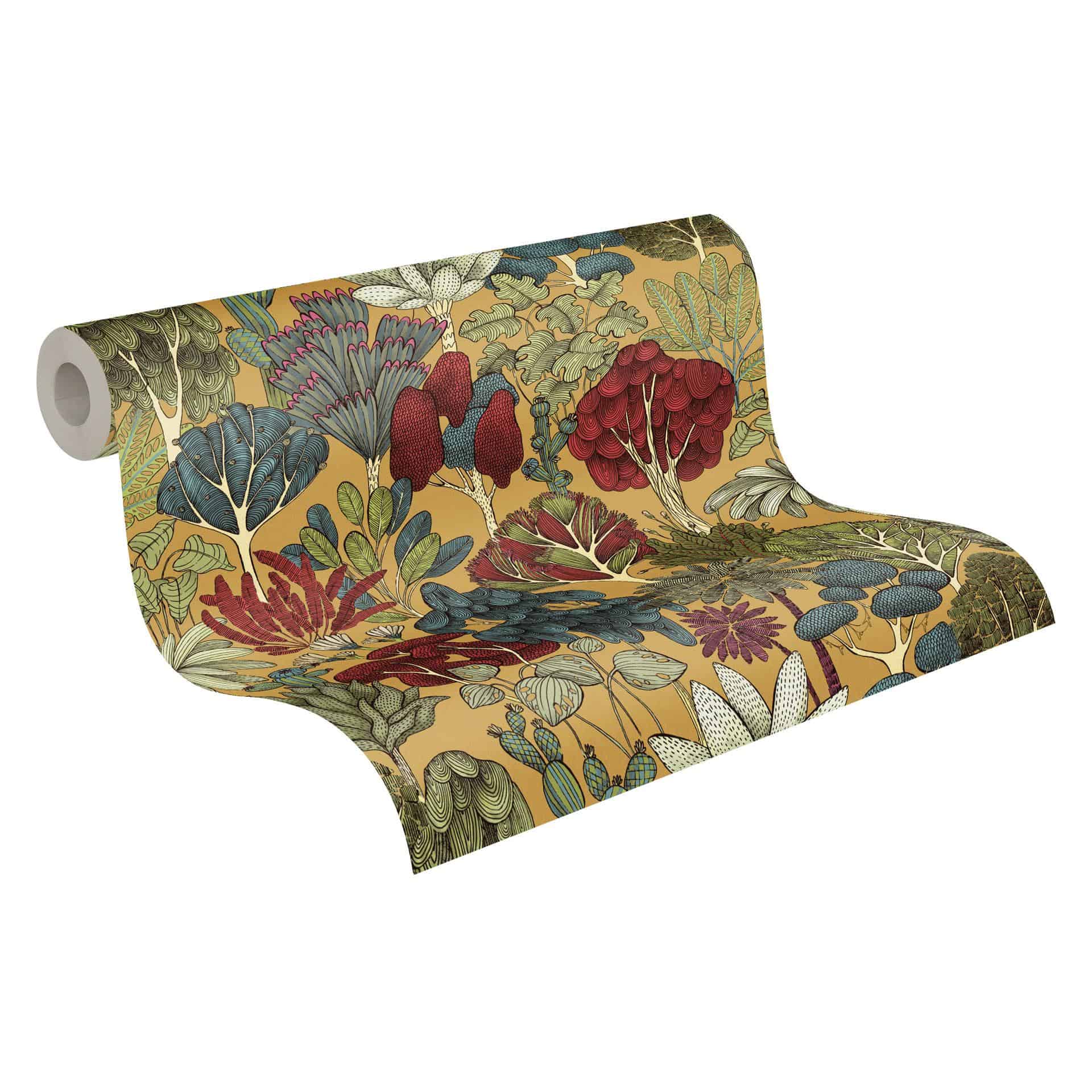 Architects Paper Floral Impression - Papier peint intissé jungle, jaune