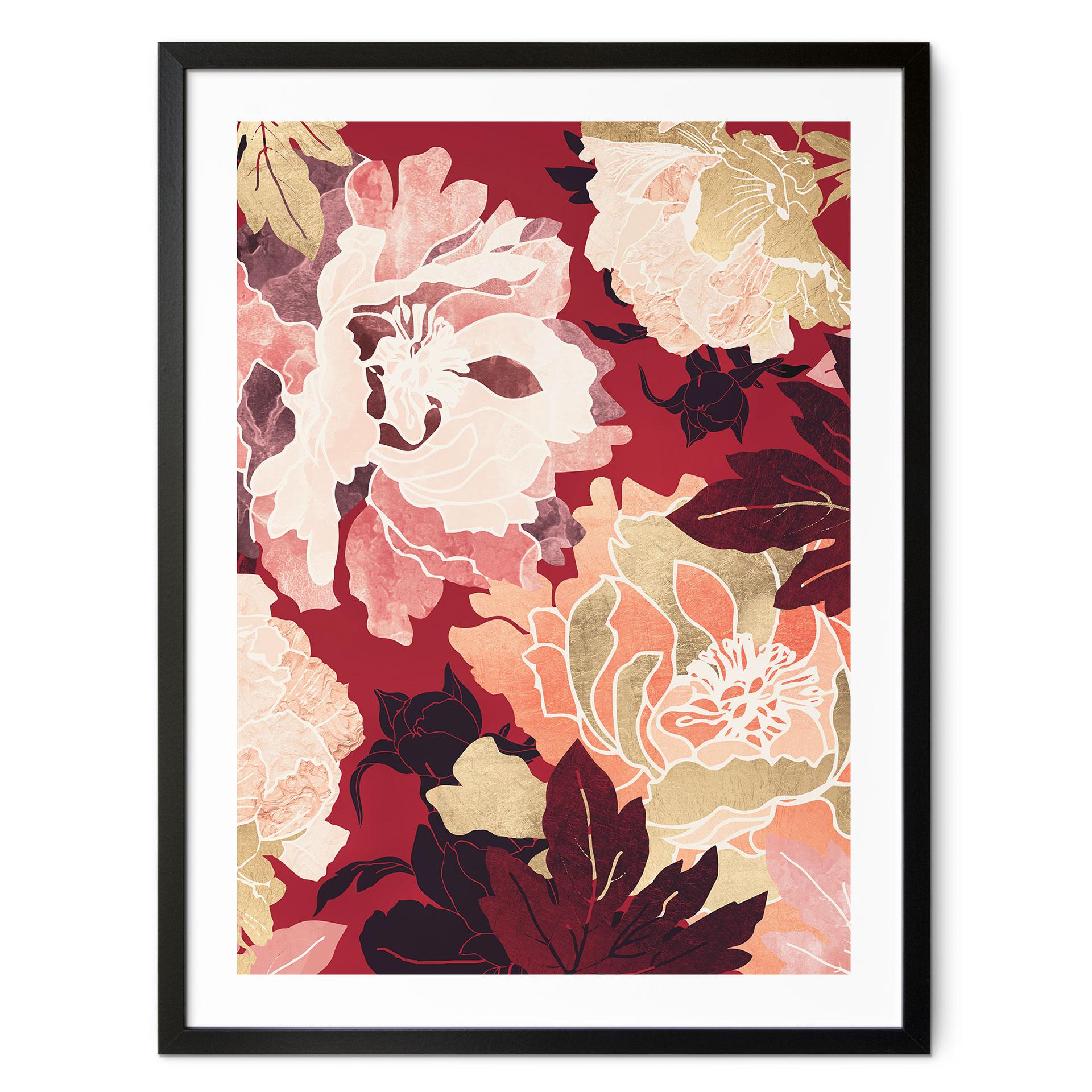 Plakat Pæoner med store blomster - SpaceFrog Designs