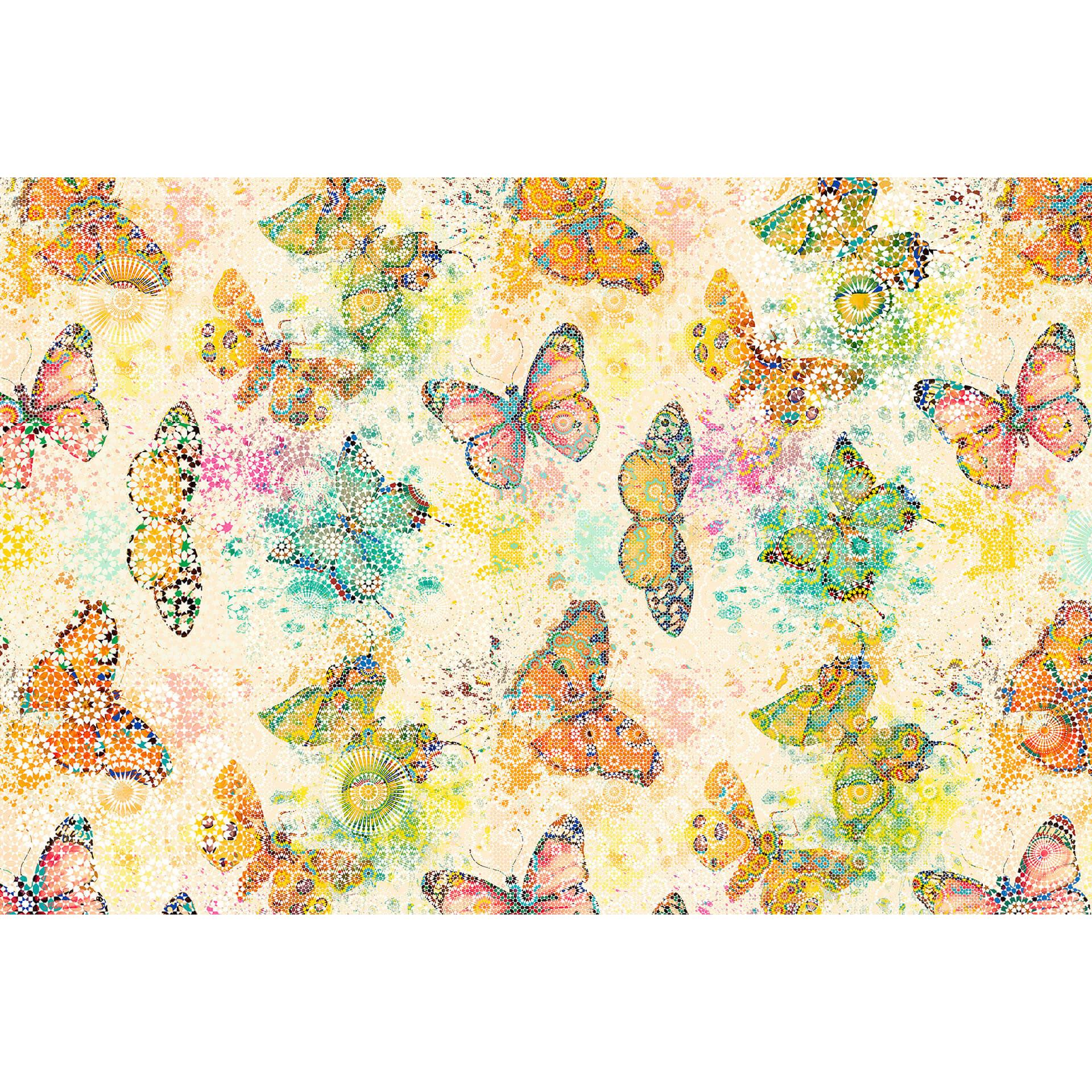 Livingwalls Fototapete Walls by Patel mosaic butterflies 1