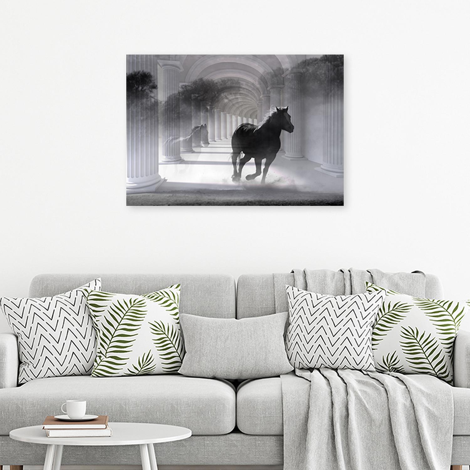 Canvasbillede, Hest i galop 3D-tunnel