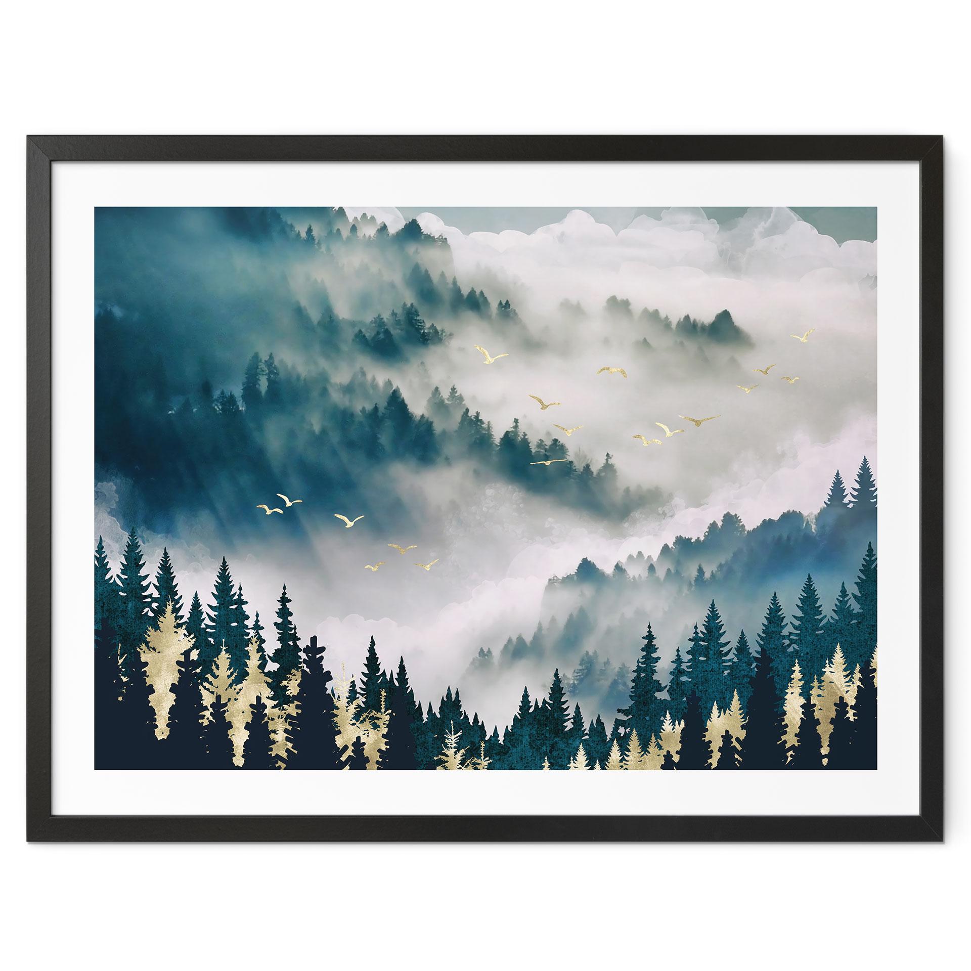 Poster Mystisk dimma i skogen - SpaceFrog Designs