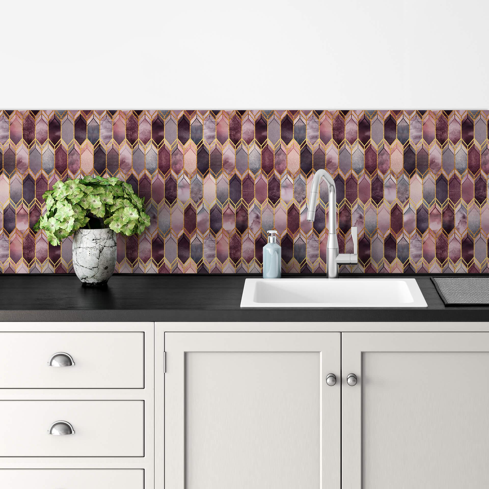 Keukenachterwand Fredriksson - Pink & Gold Beauty