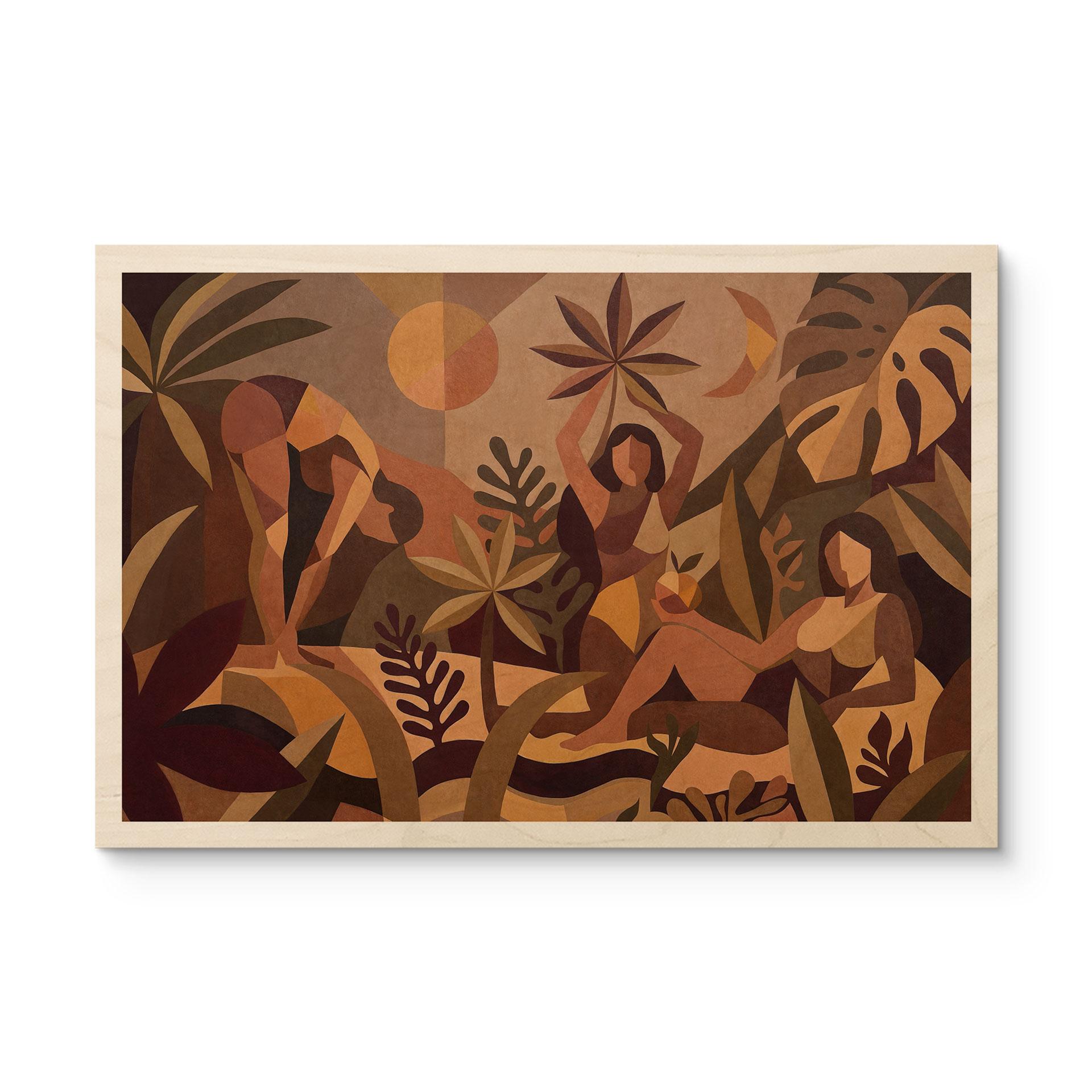 Stampa su legno Amber Flora - Donne nella foresta pluviale - Sir Edward x Grigory Gladarev