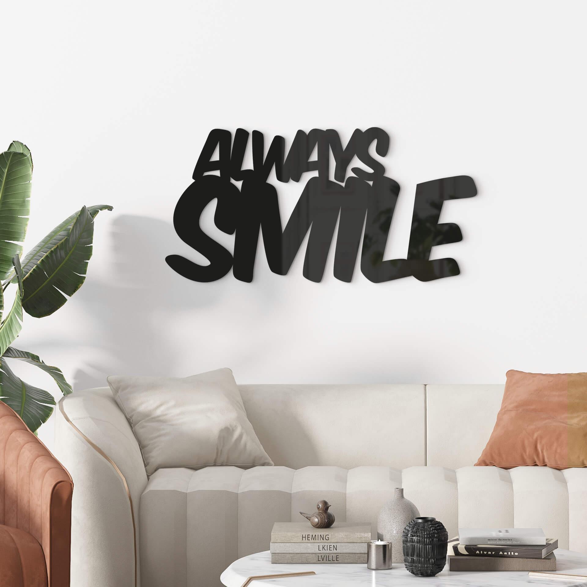 letra 3D Always Smile - decoración acrílica