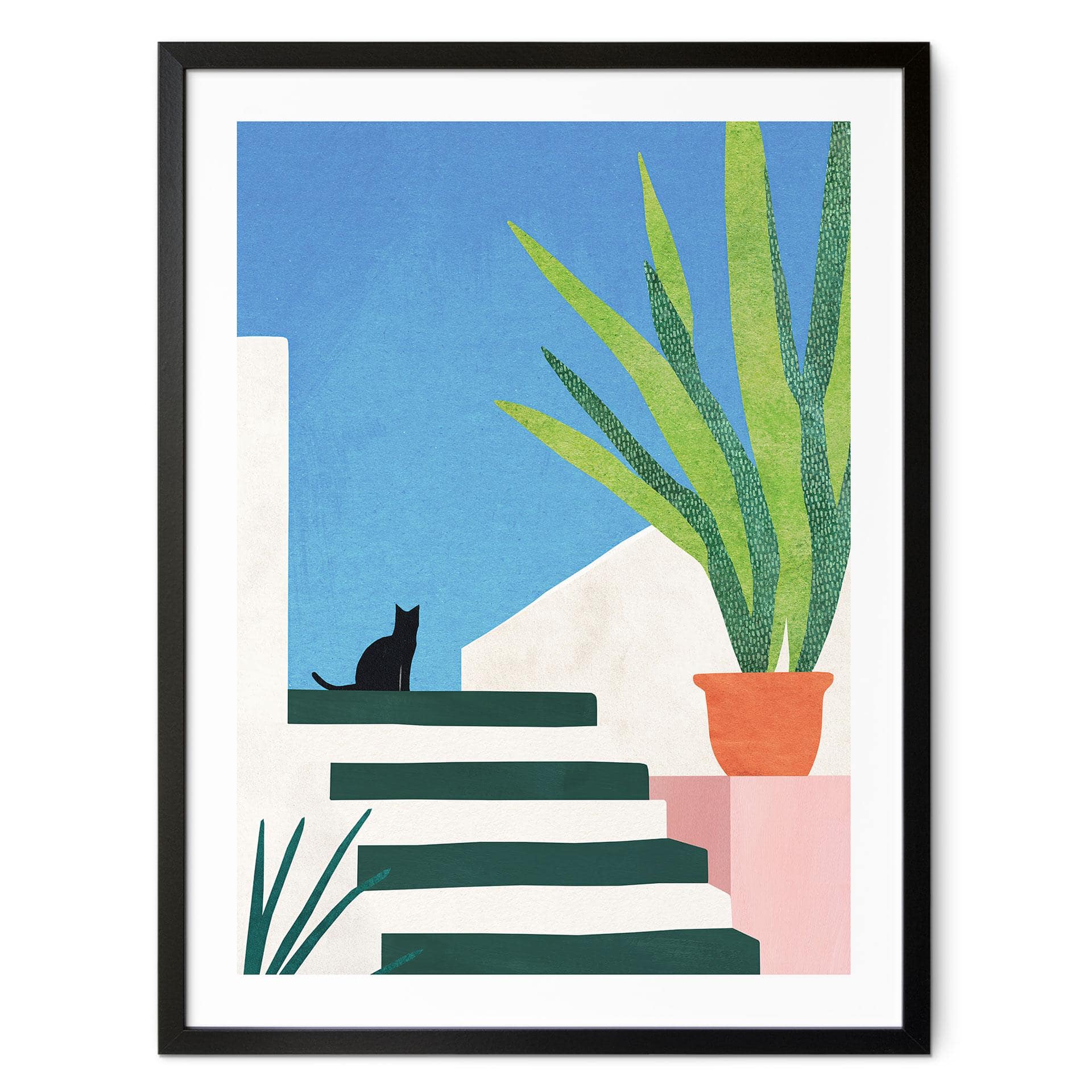 Poster Svart katt i Grekland - Floder