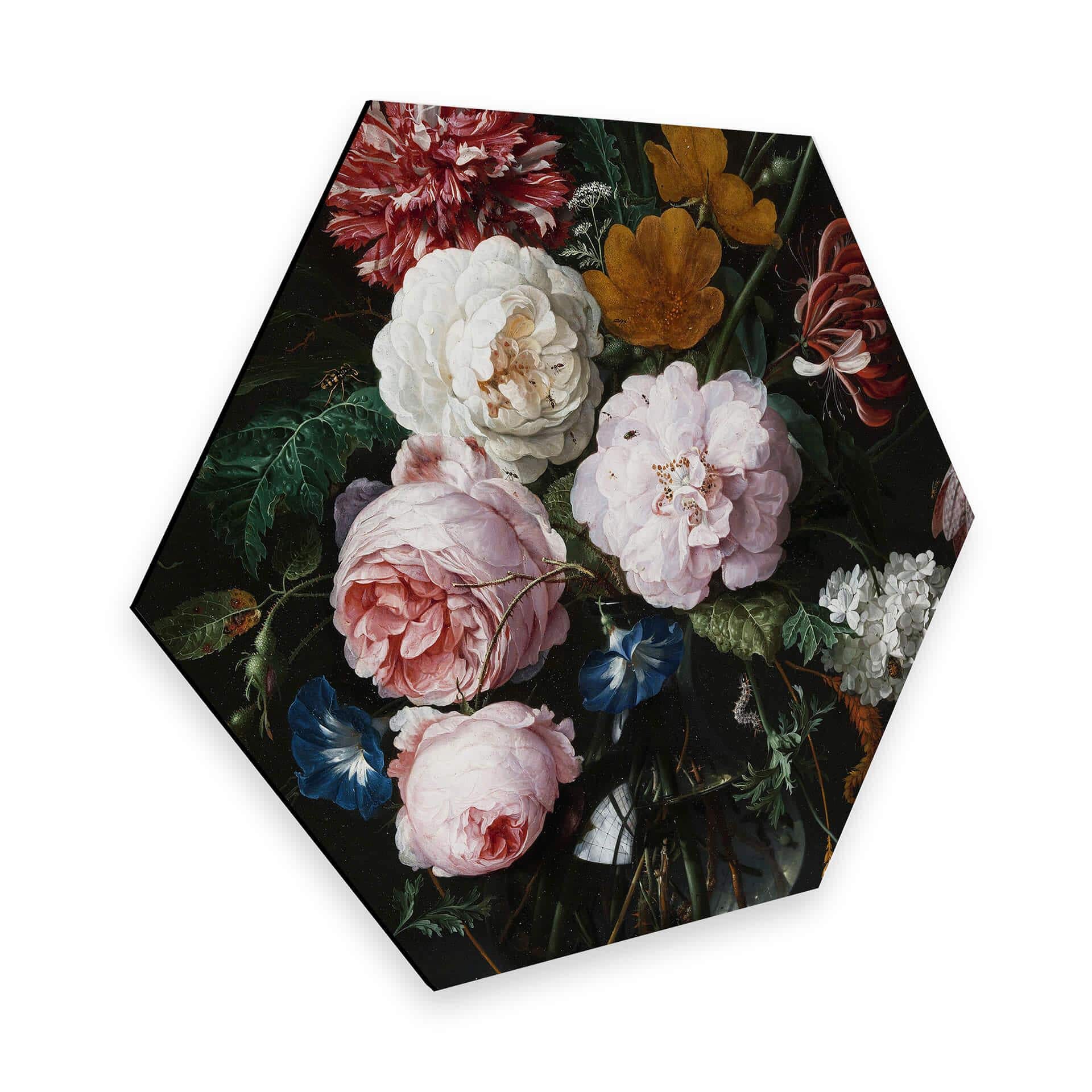 Hexagon Dibond de Heem - Bloemen in Vaas