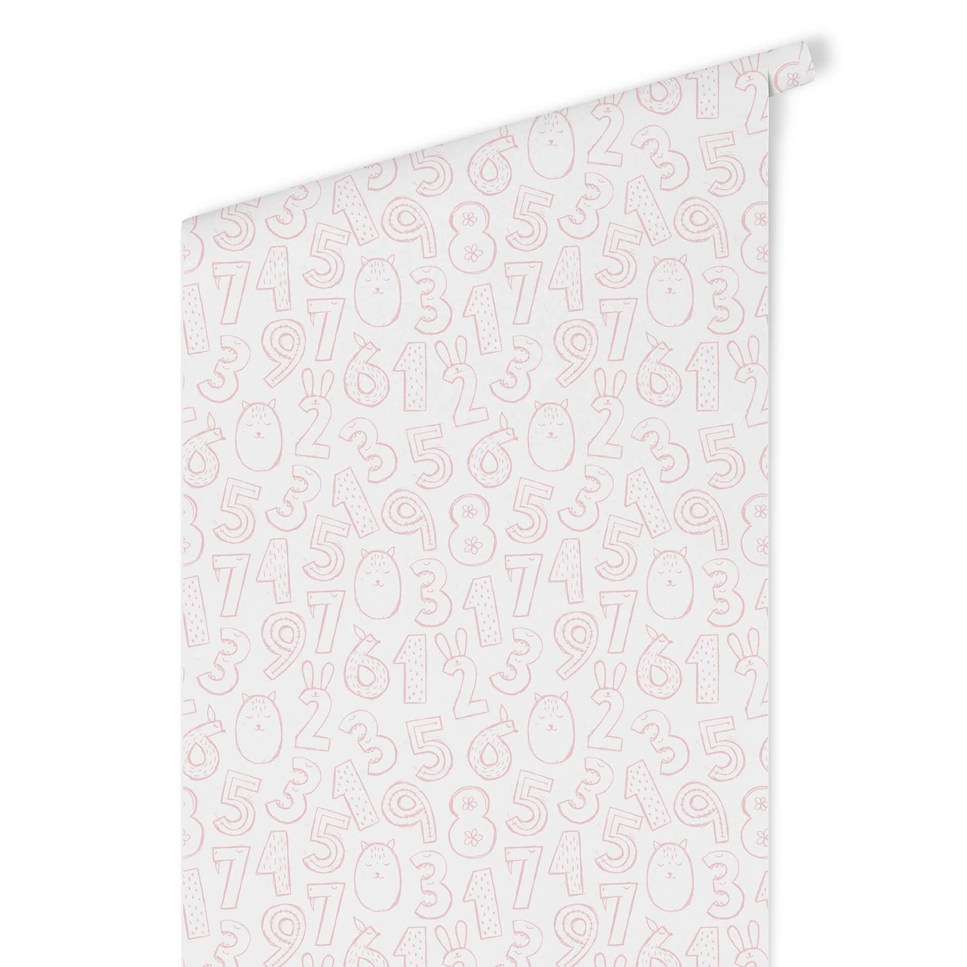 Patroonbehang nummers 1x1 - roze