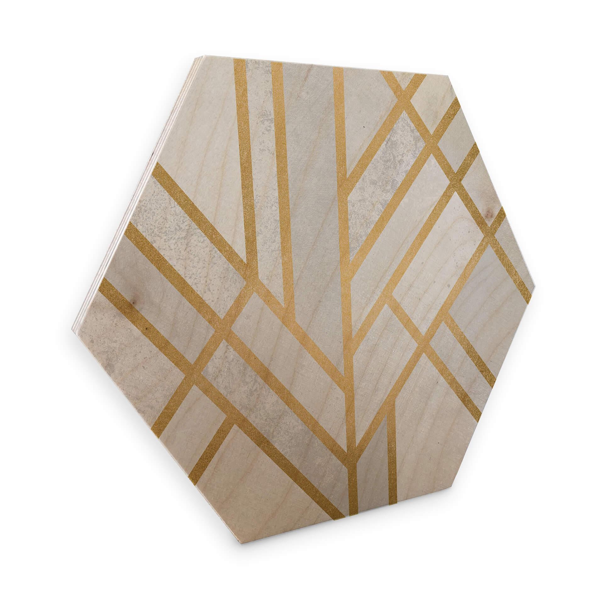 Hexagon Hout berkenfineer - Fredriksson - Golden Hexagons
