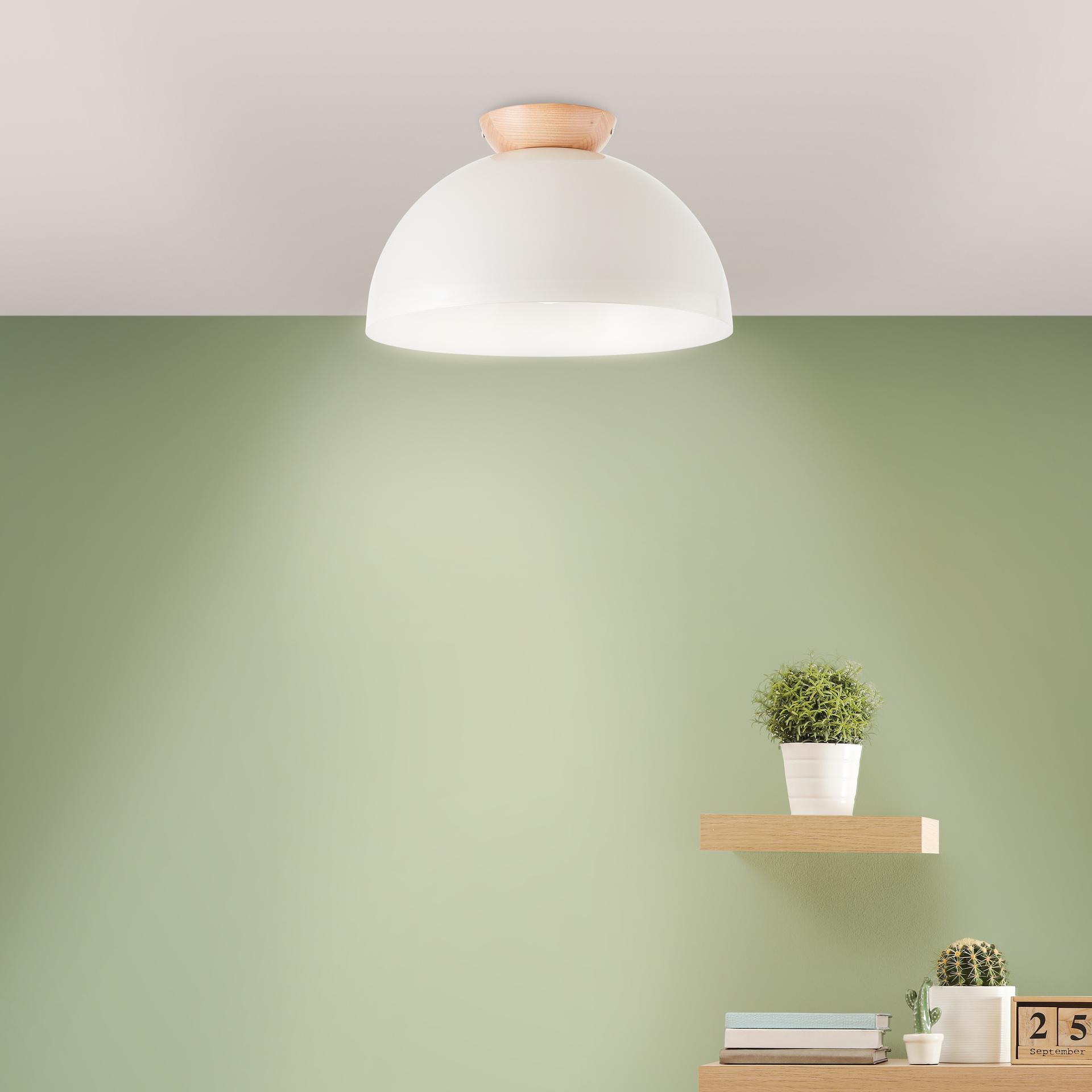 Deckenleuchte Lorena, beige, 20,5 x 35 cm, Holz Pilz