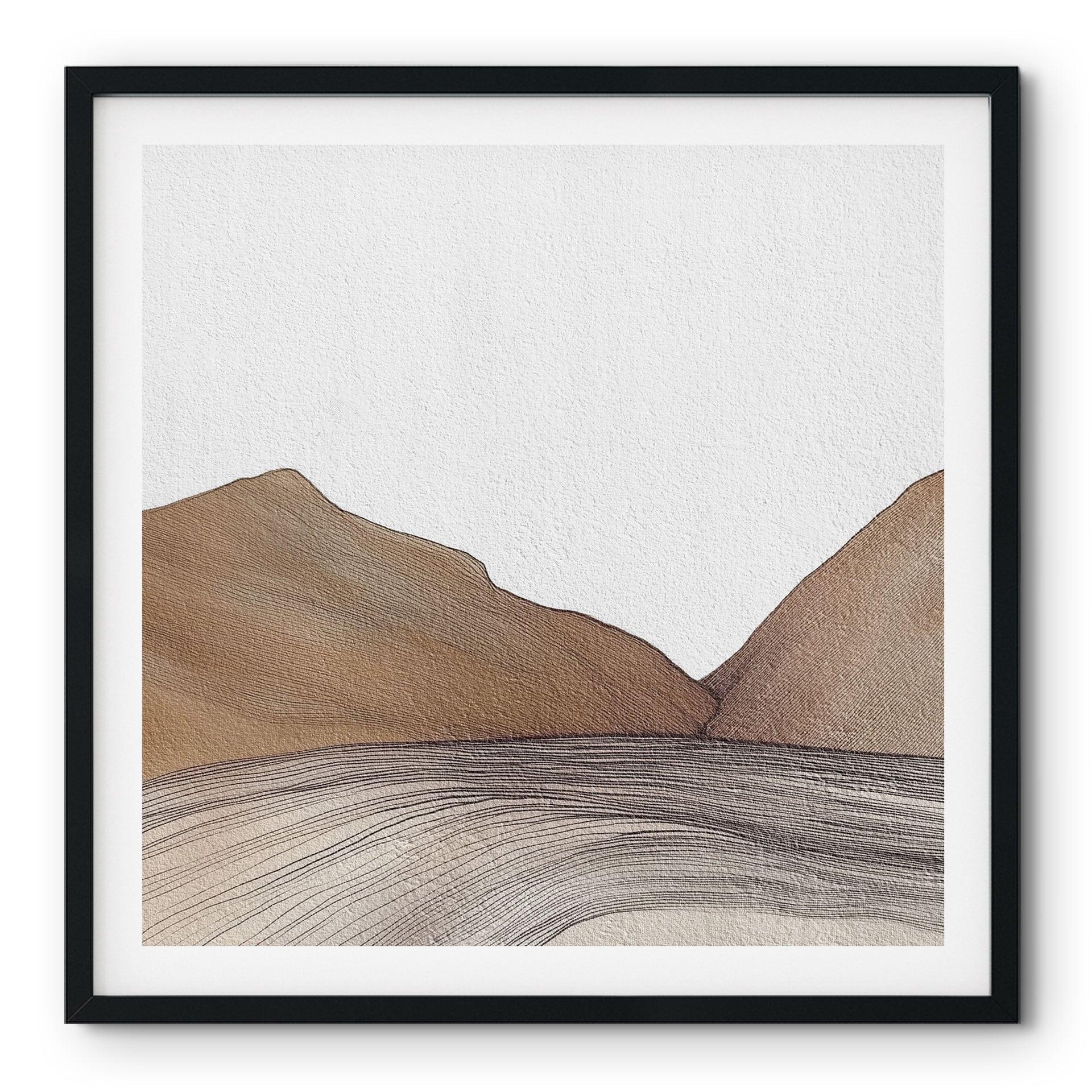 Plakat Line Art Mountains and Desert | Minimal Art - Alma - Square
