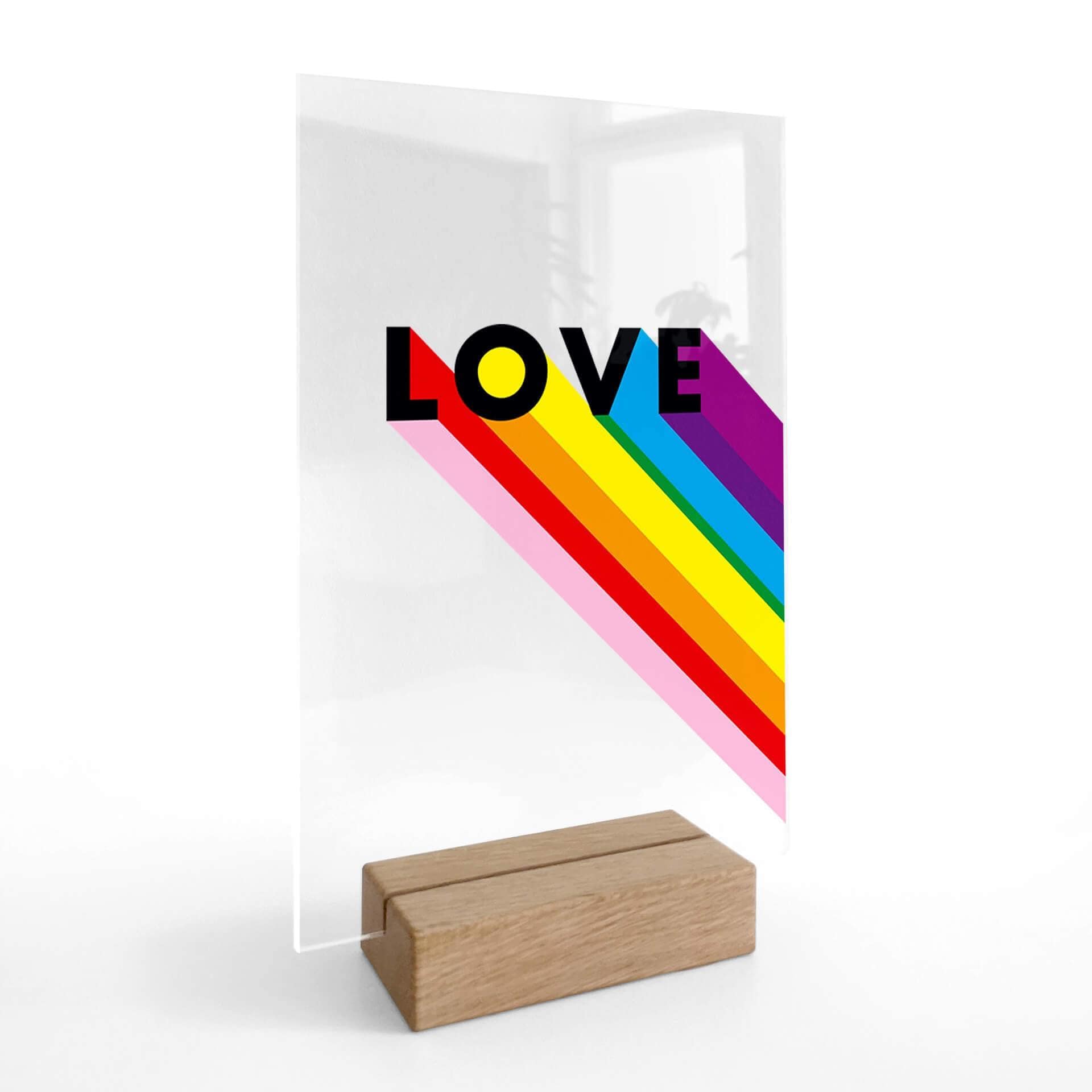 Akrylglas borddekoration LGBTQIA+ Love
