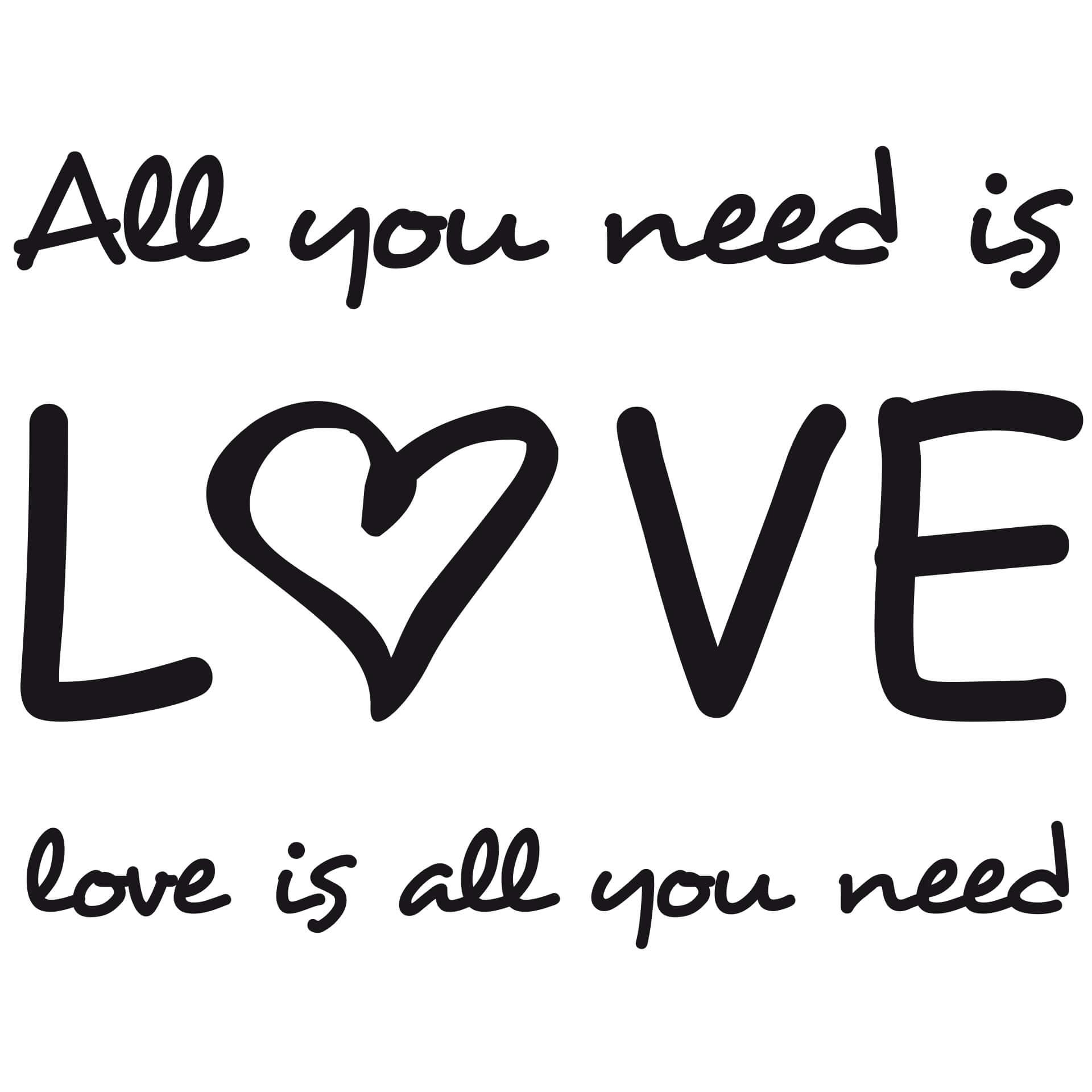 Muursticker All you need is love