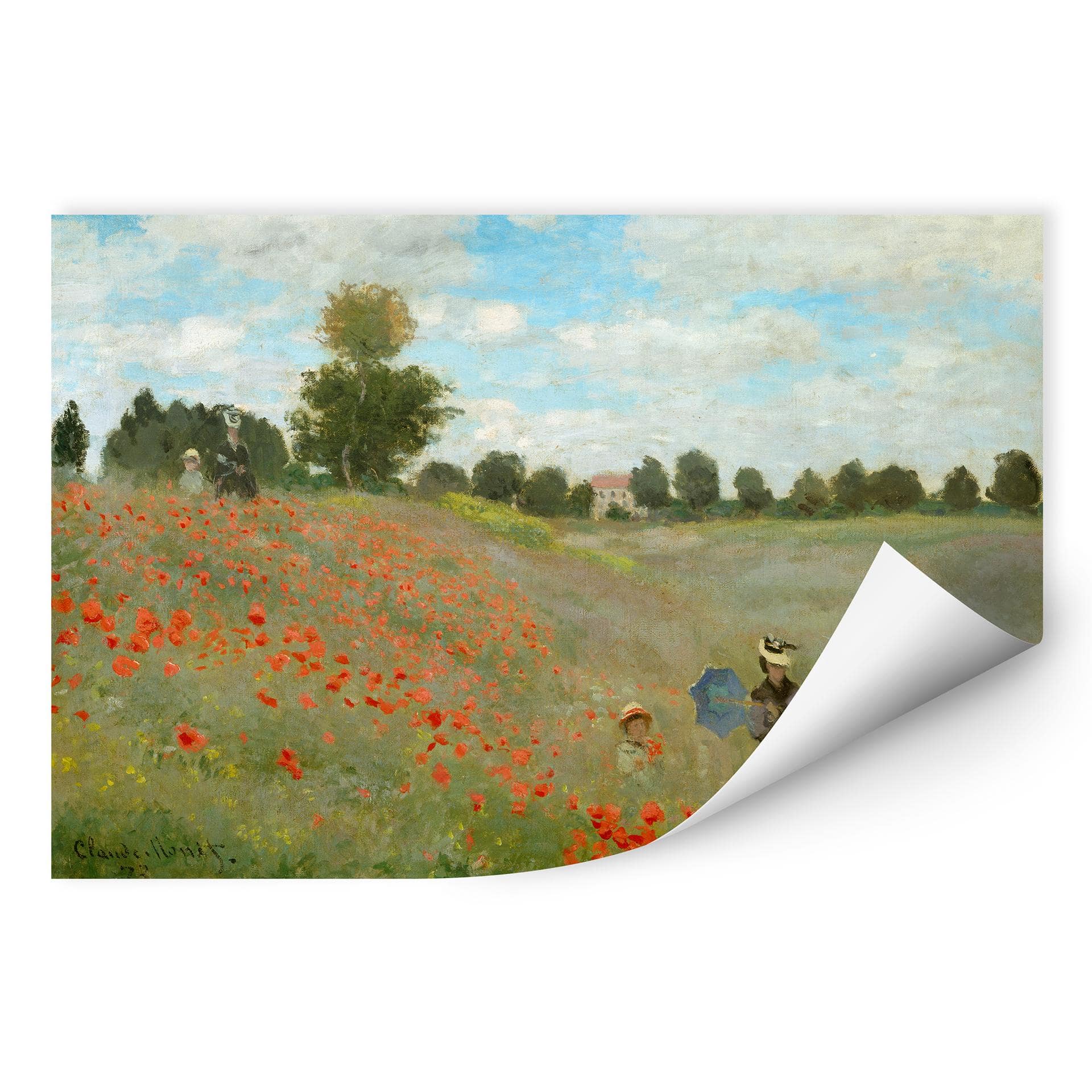 Zelfklevende Poster Monet - Klaprozen bij Argenteuil