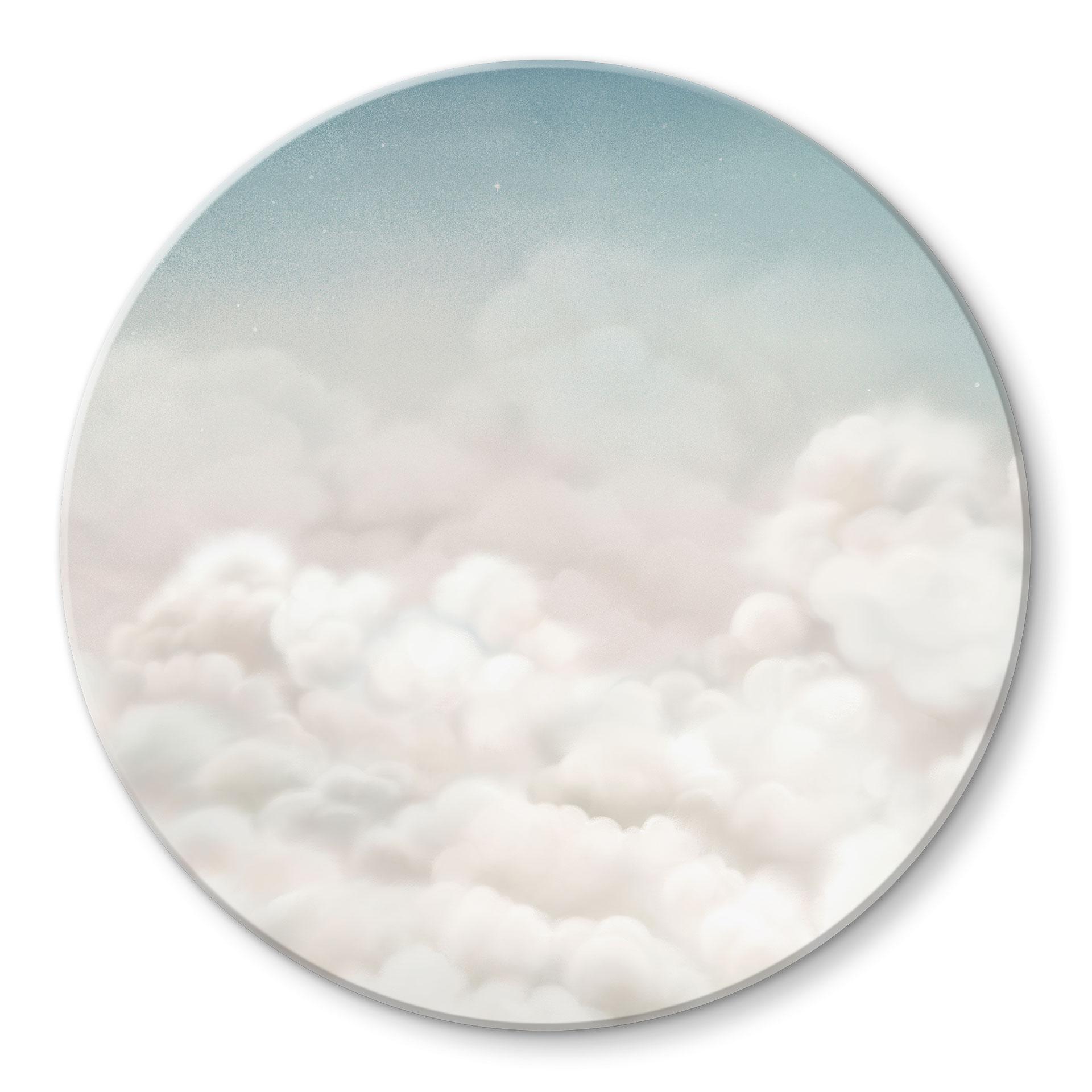 Glasschilderij Rustige Wolken - Oliver Robins - Rond