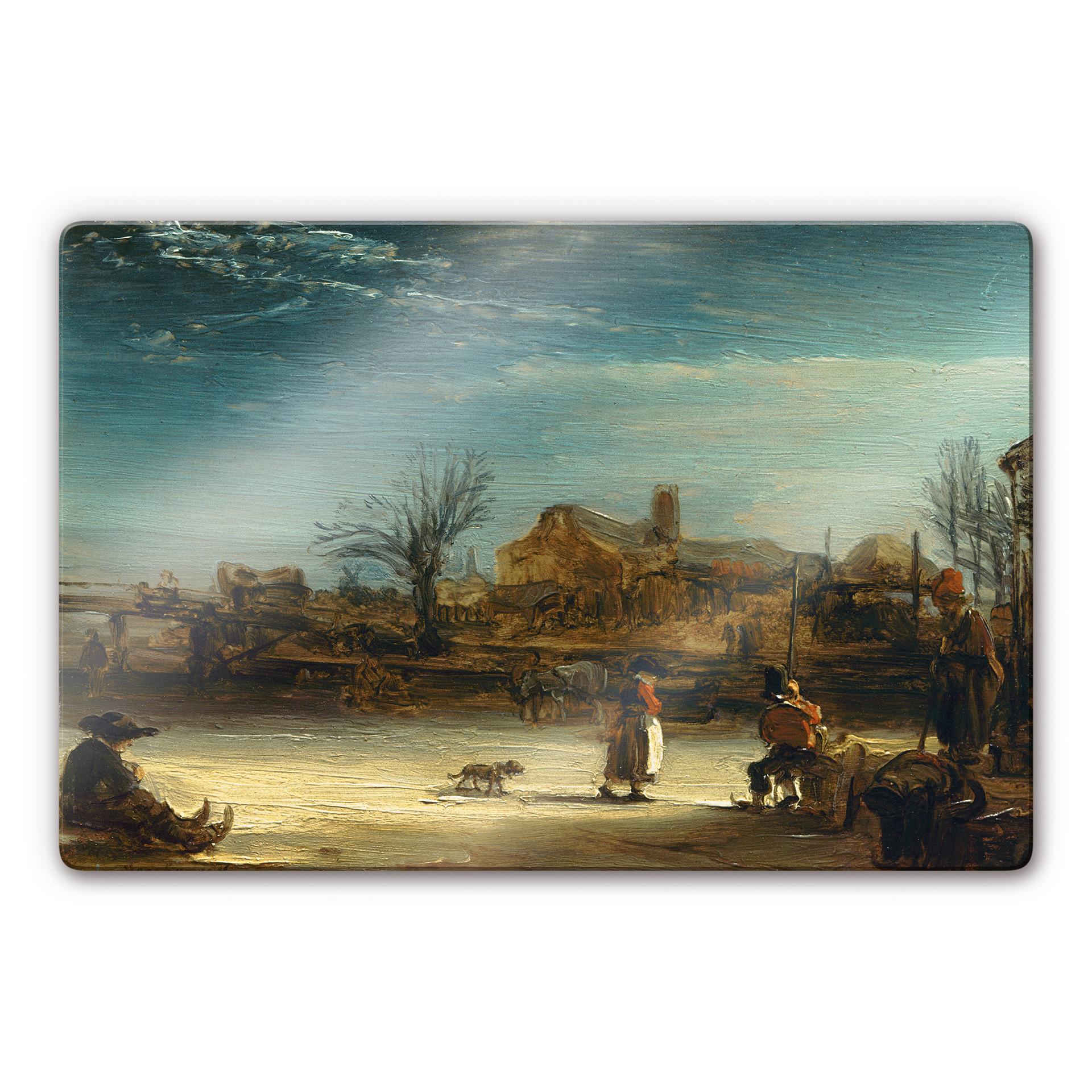Glasbillede - Rembrandt - Vinter Landskab