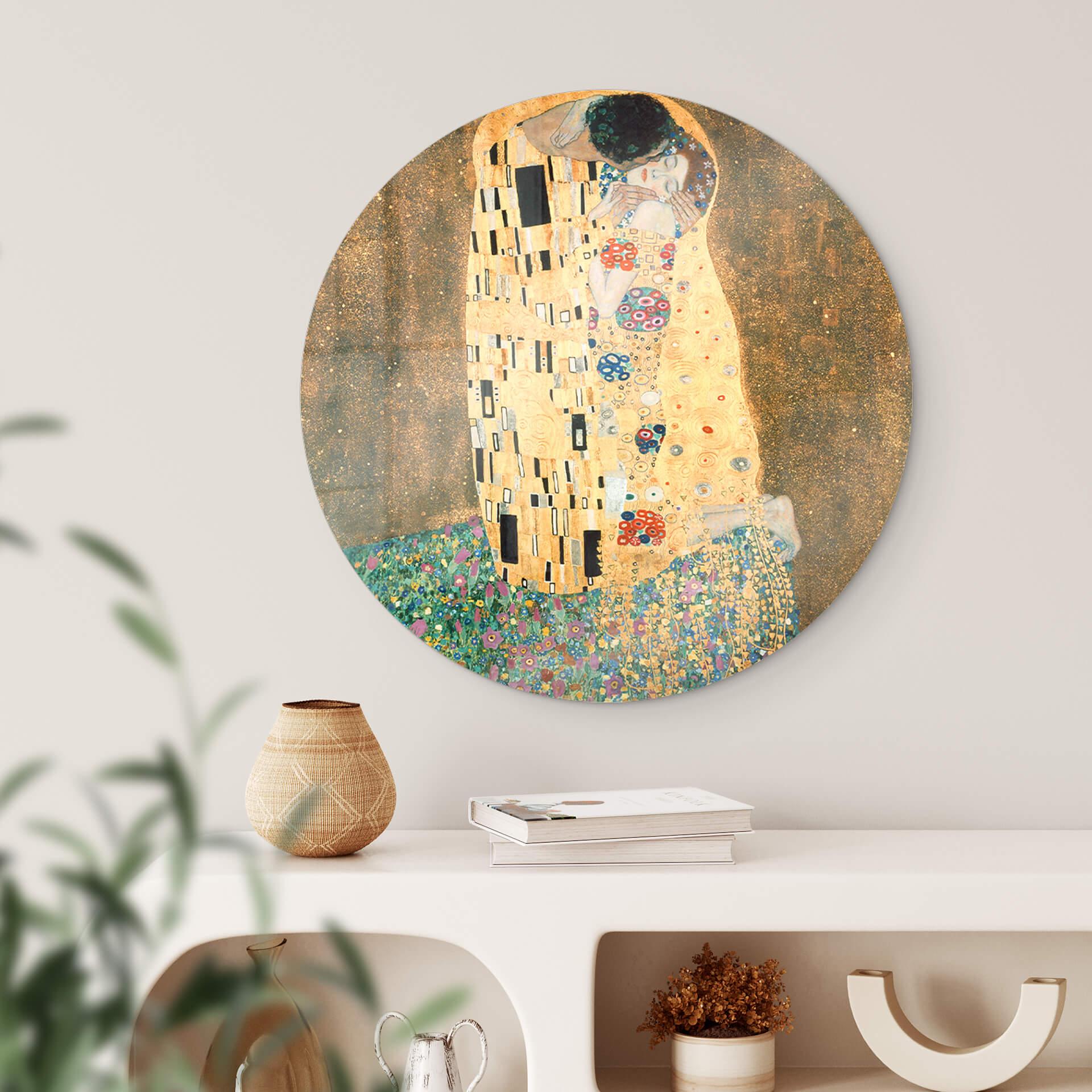 Glasschilderij Klimt - de Kus