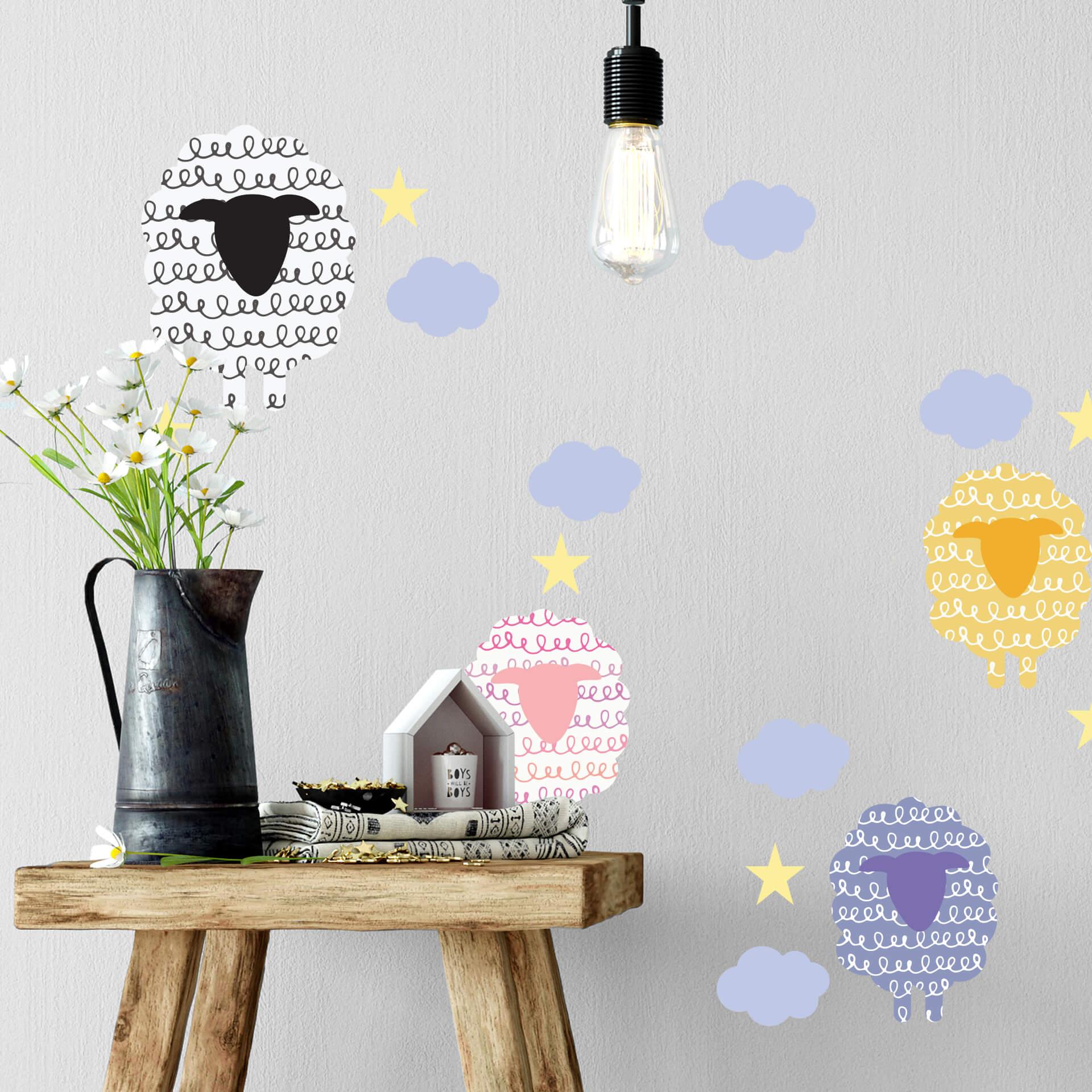 Adesivo murale - Set pecorelle