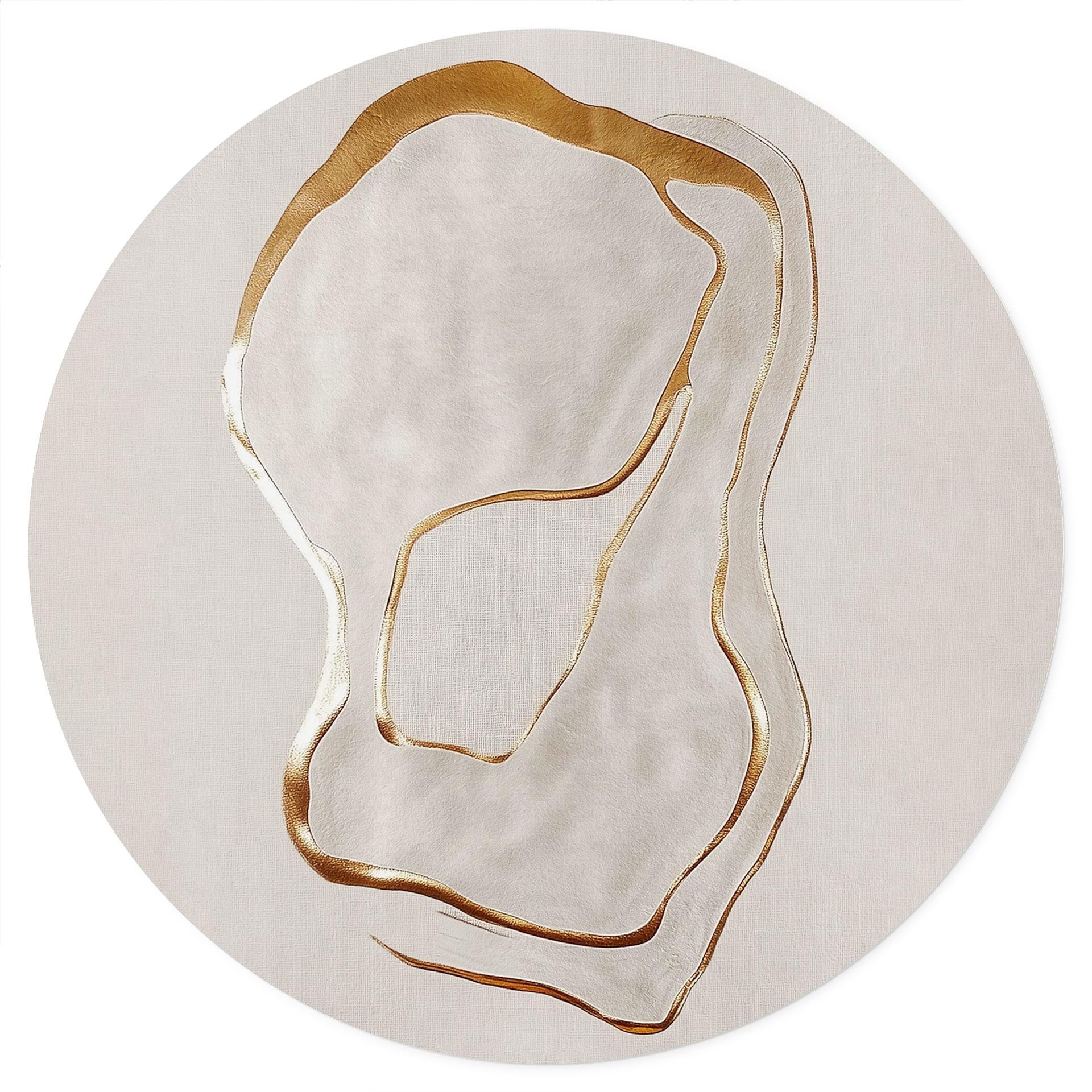 Adesivo murale astratto in oro e beige - Alma - Rotondo