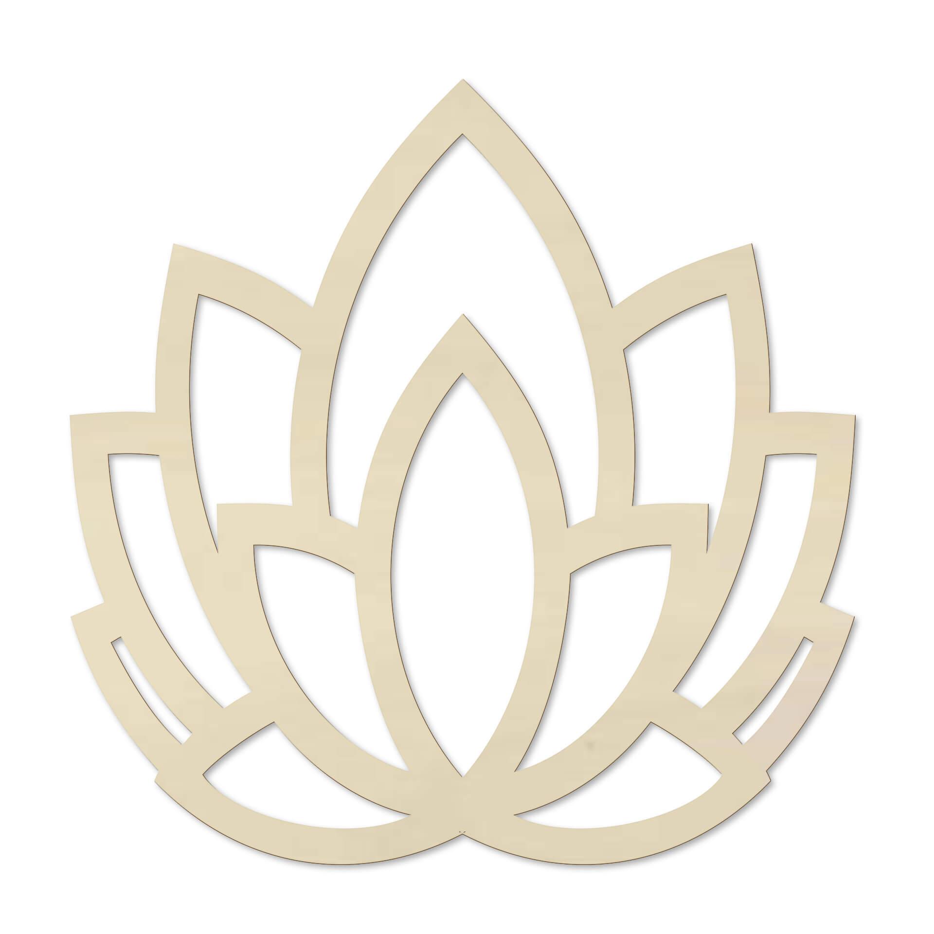 Wanddecoratie Populierenhout Yoga Lotusbloem