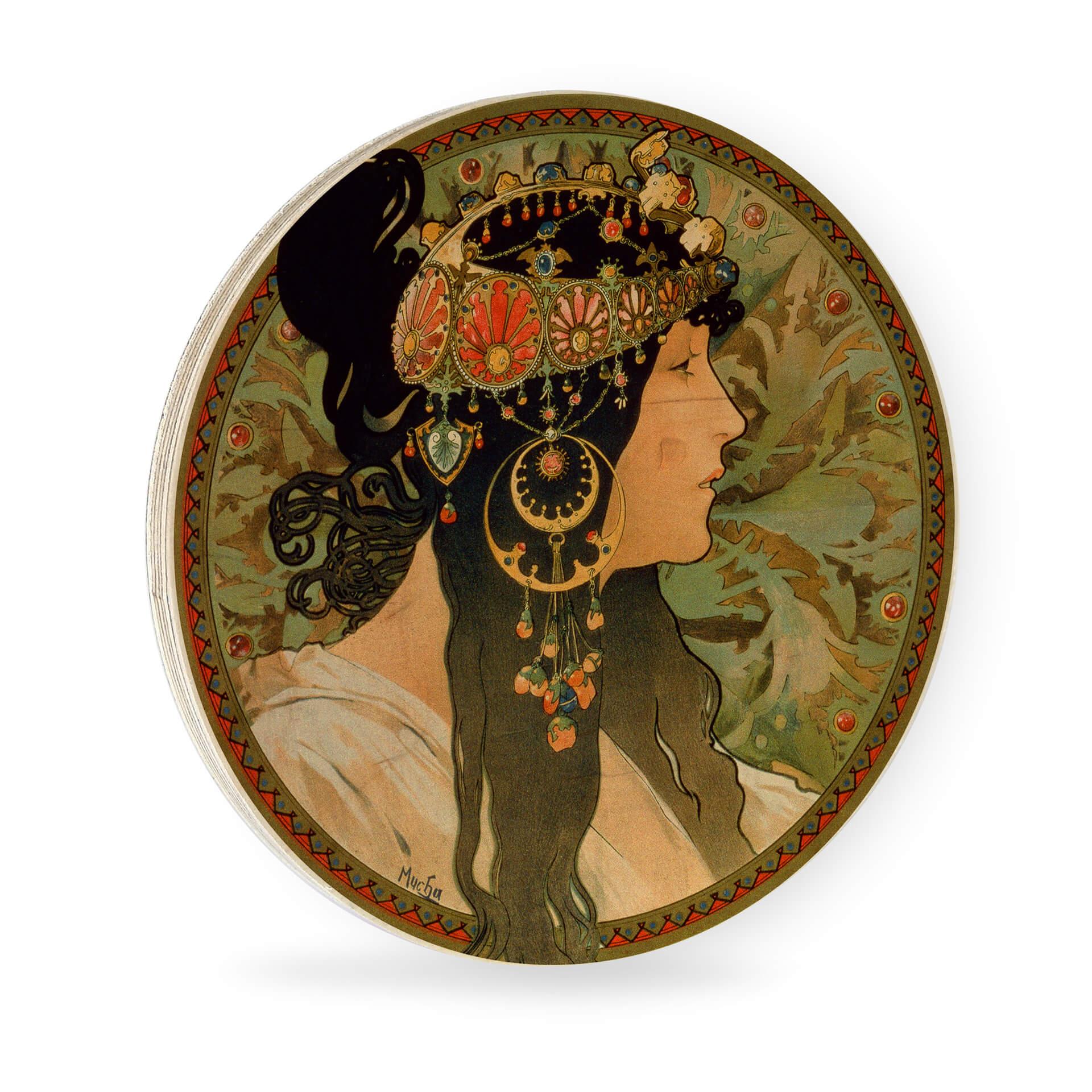 Obraz drewniany Mucha - Brunetka - Okrągły