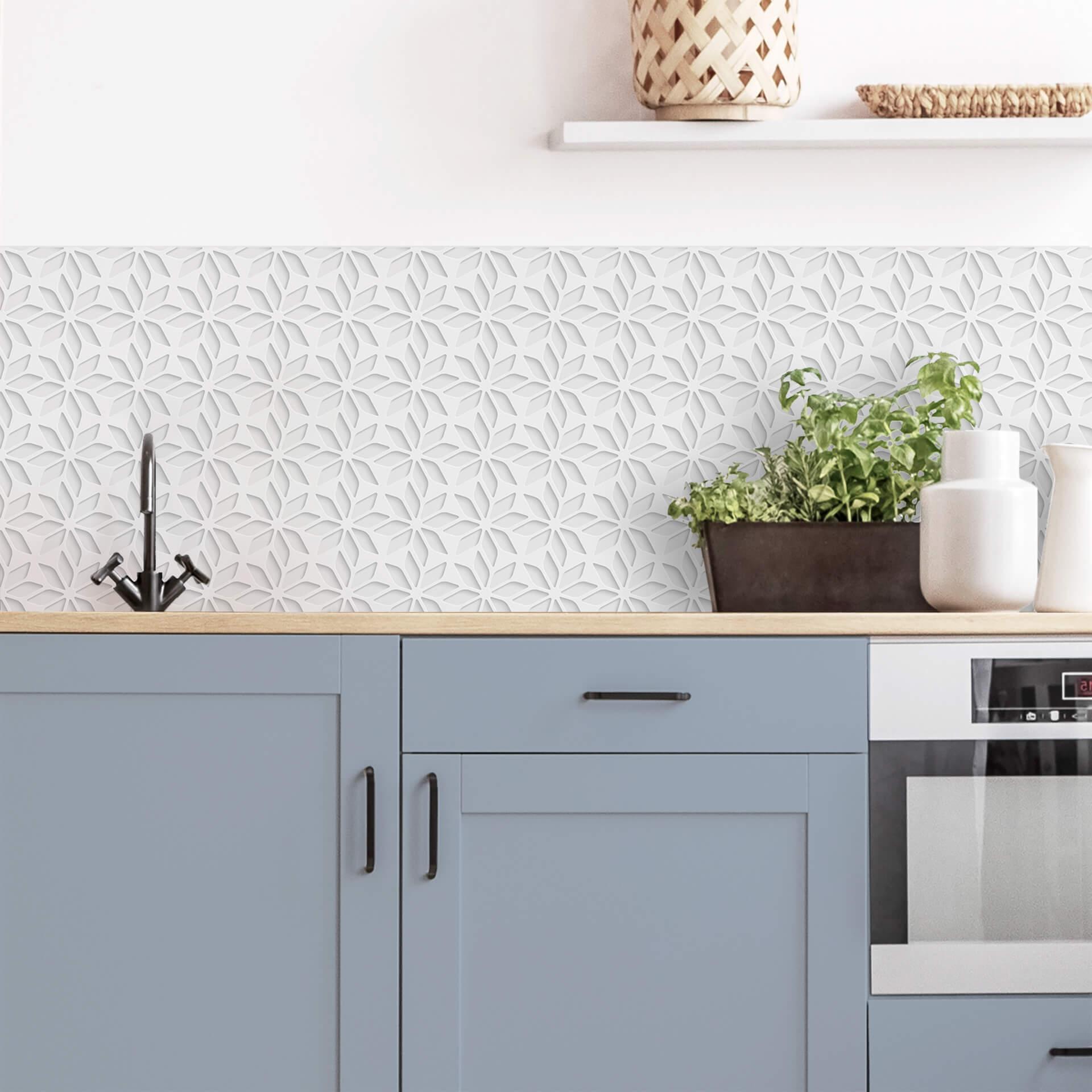 Revêtement pour cuisine - Alu-Dibond - Frozen Flowers
