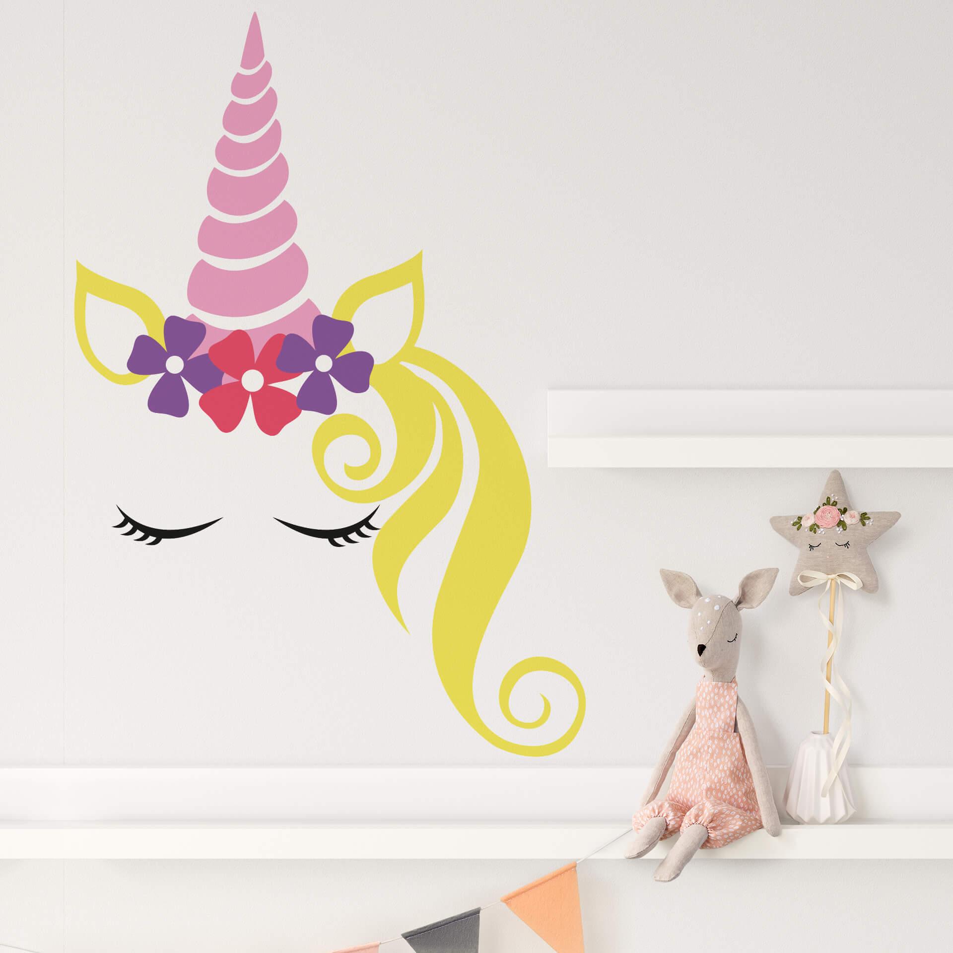 Muursticker Lady Unicorn