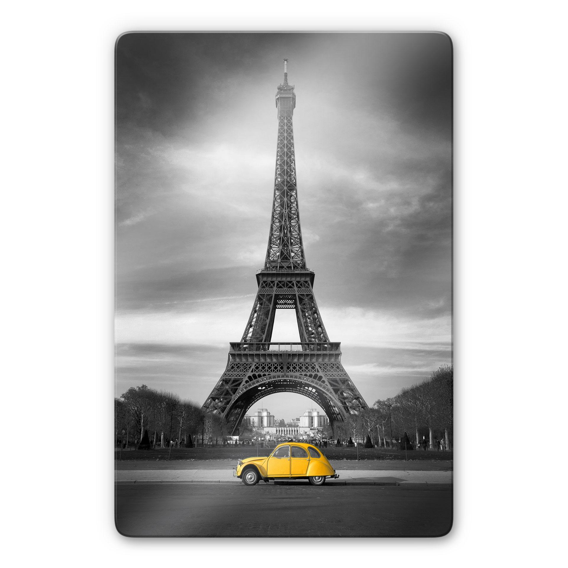 Tableau en verre - La vie est Belle - jaune