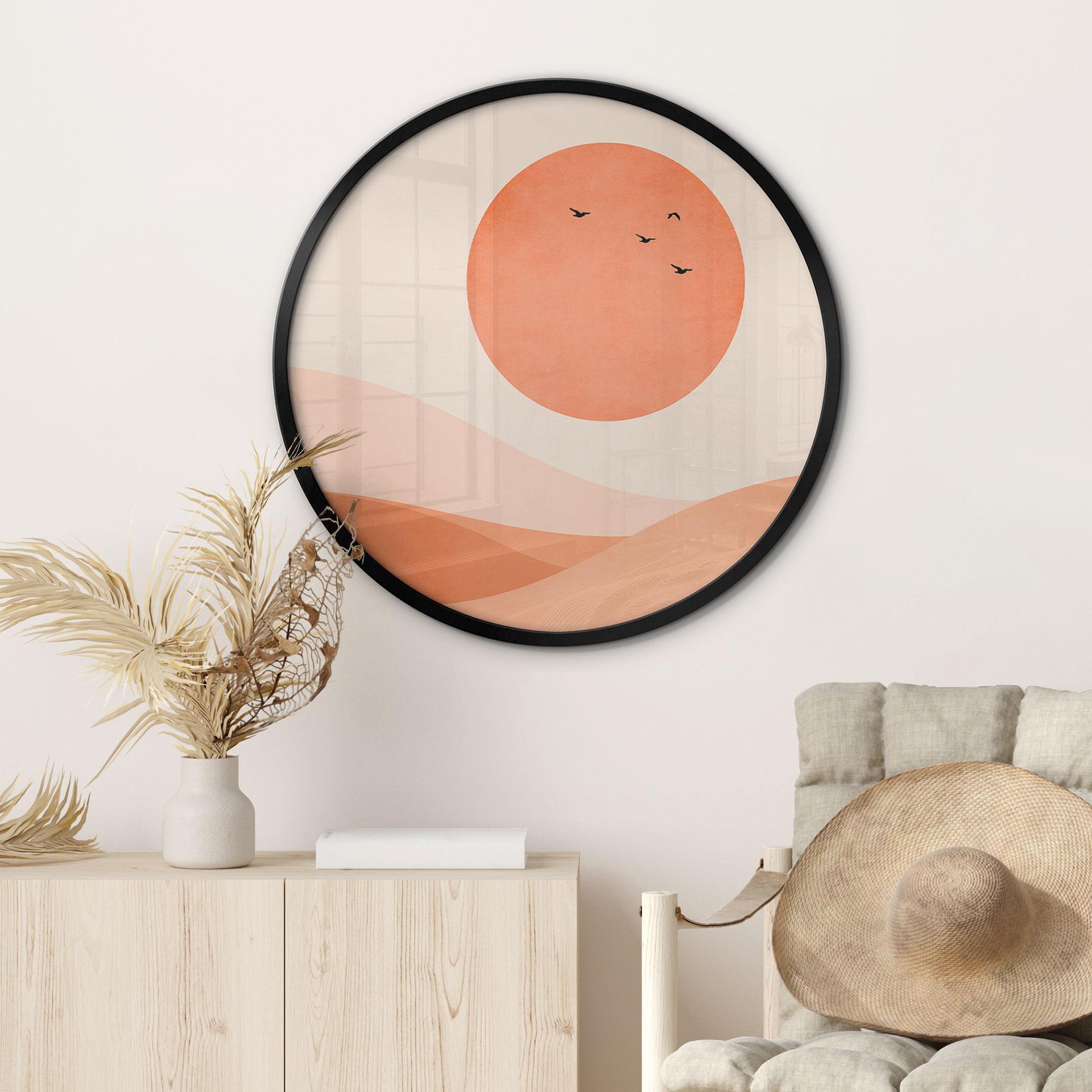 Plakat Harmonisk landskab orange - Kubistika