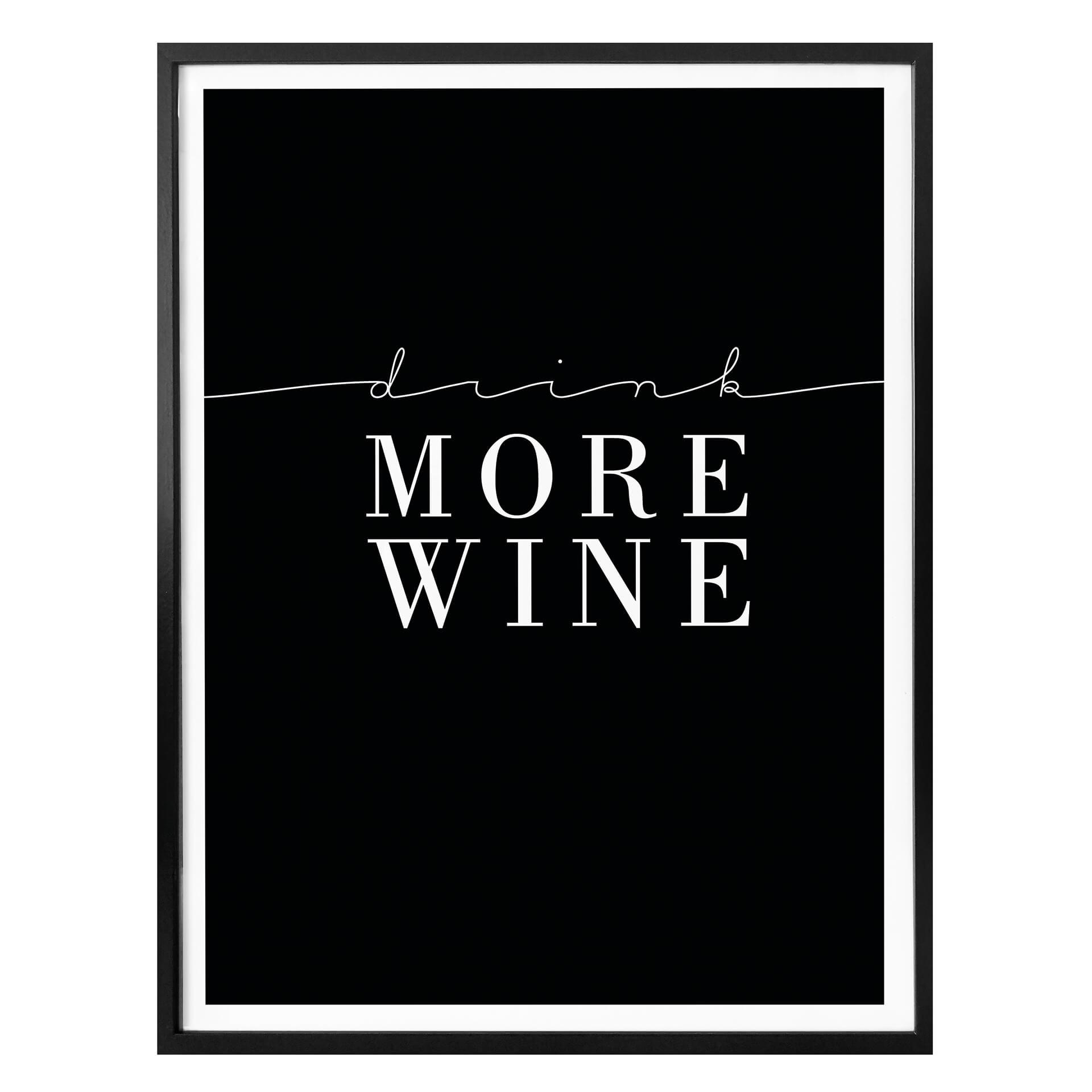 Póster Beber más vino