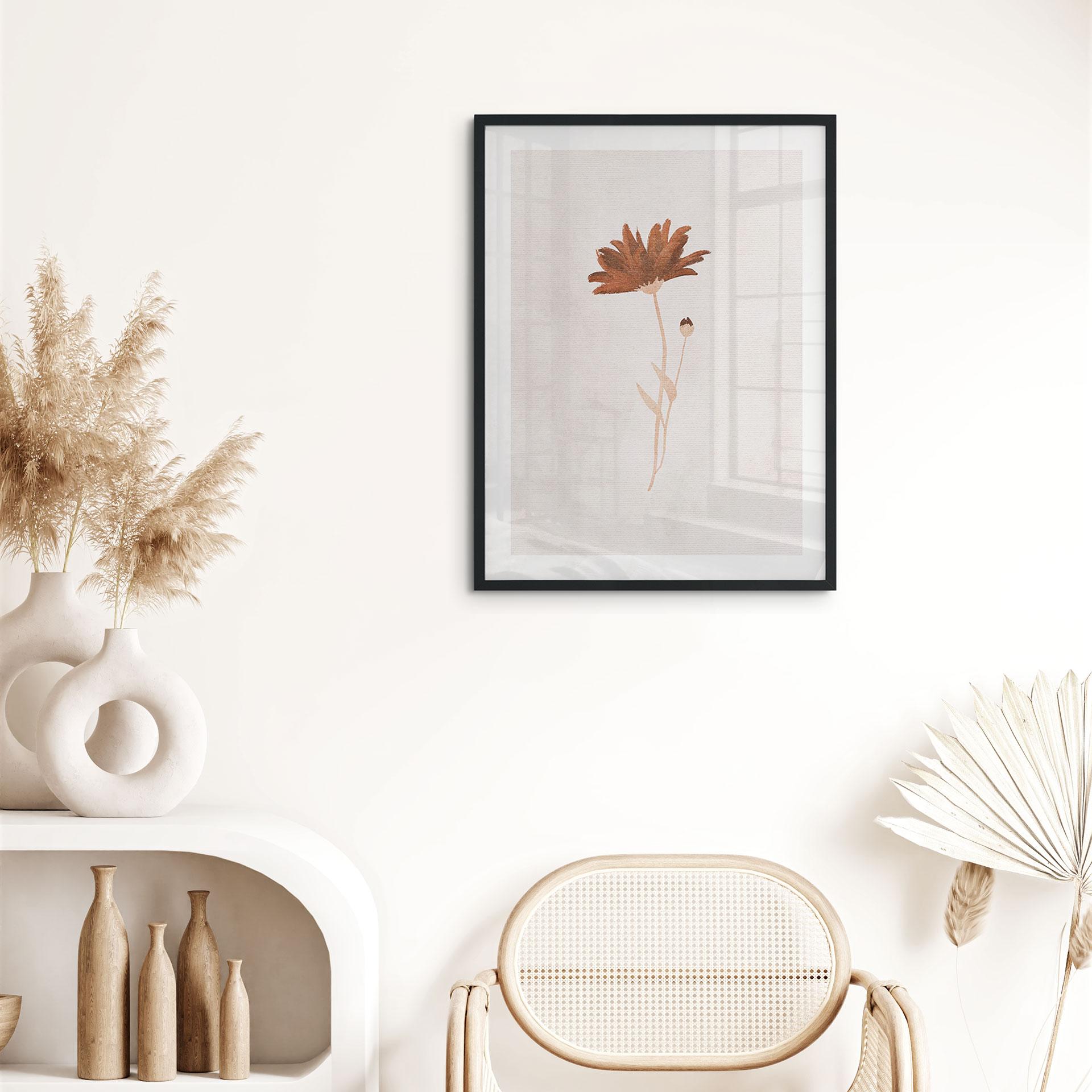 Abstrakt blomsterplakat med vilde blomster - Goed Blauw
