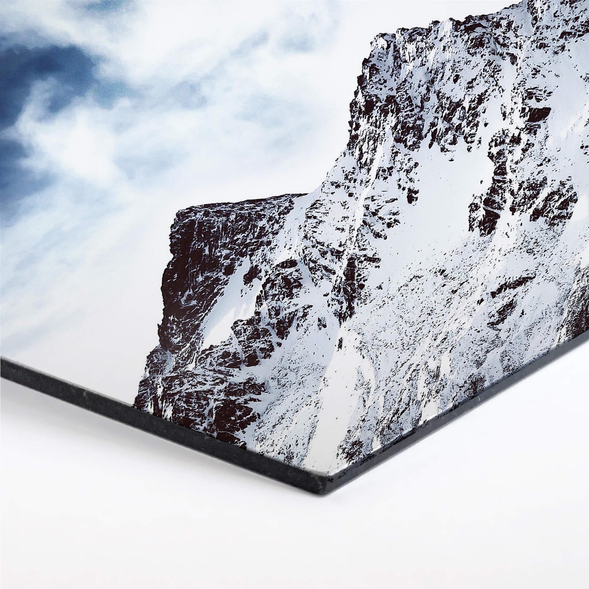 Hexagon - Alu-Dibond - Snow Mountain