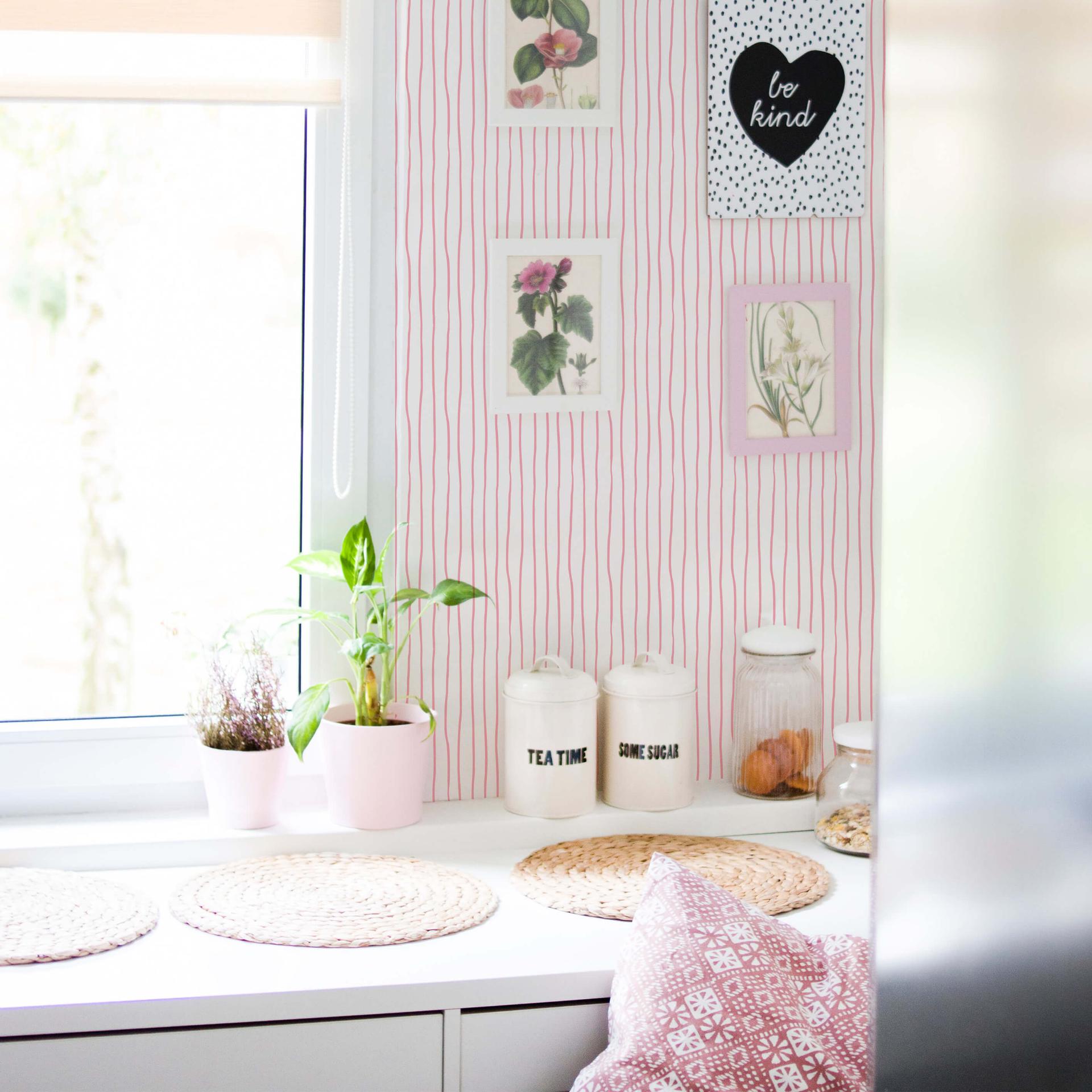 Patroonbehang Stripes - roze