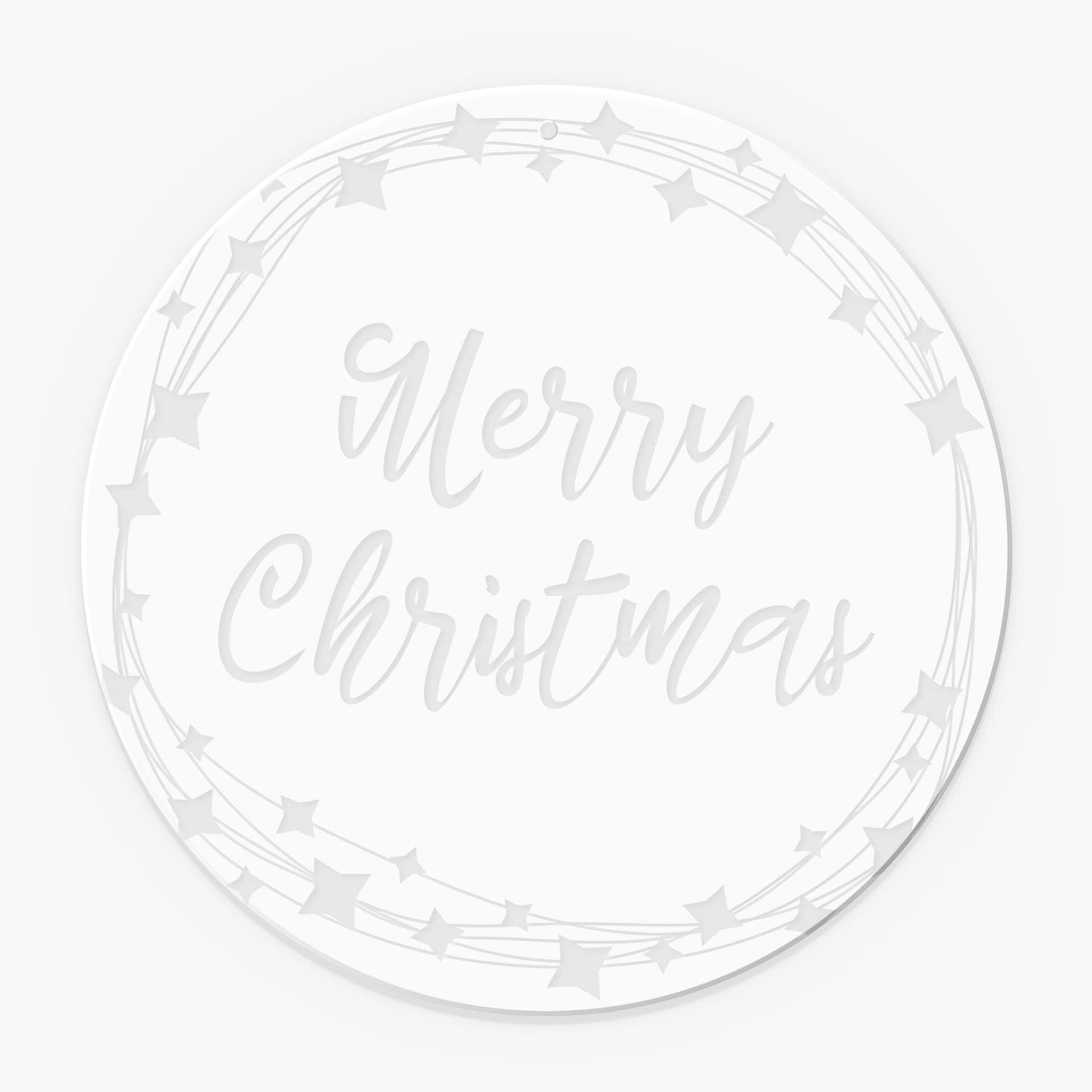 Acrylglas, vensterfoto om Vrolijk Kerstfeest op te hangen - Rond