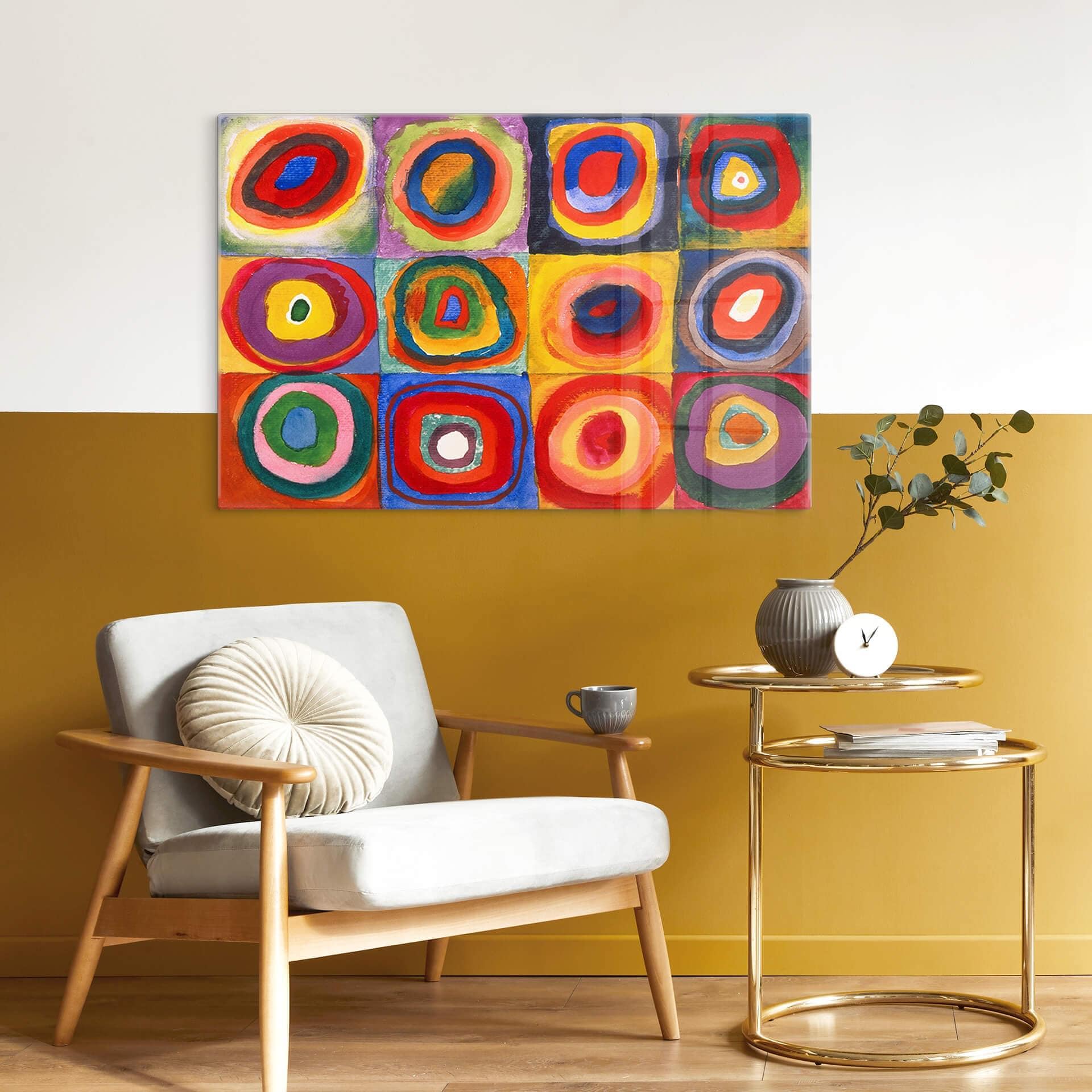 Glasschilderij Kandinsky – Kleurenstudie