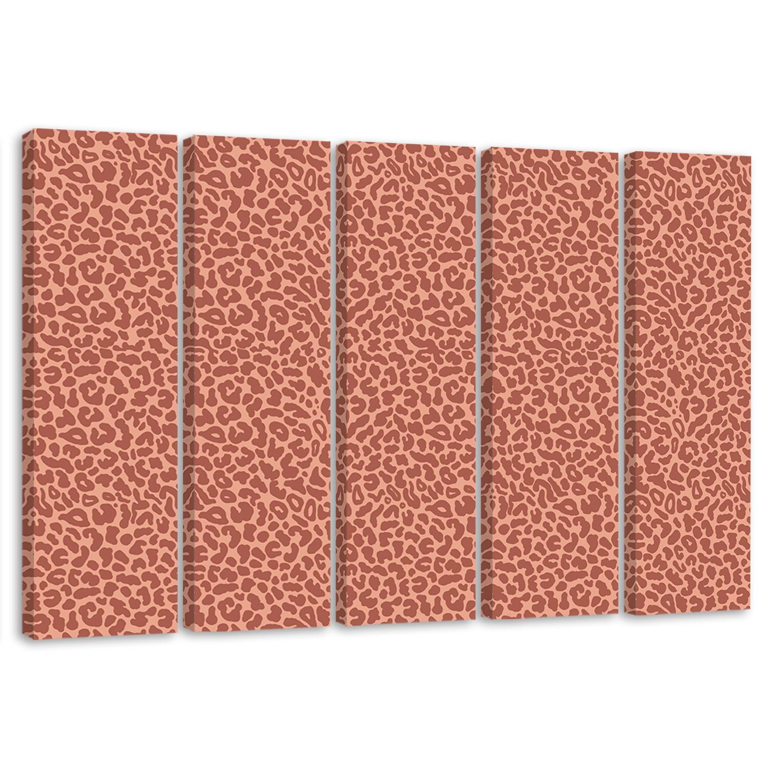 5 stykke lærredsprint, Leopard Leopard Pels Patches Mønster