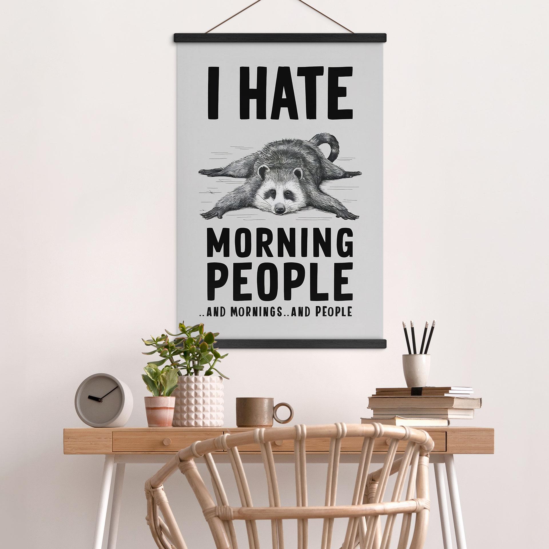 Tekstil plakat I hate morning people - Magnusson