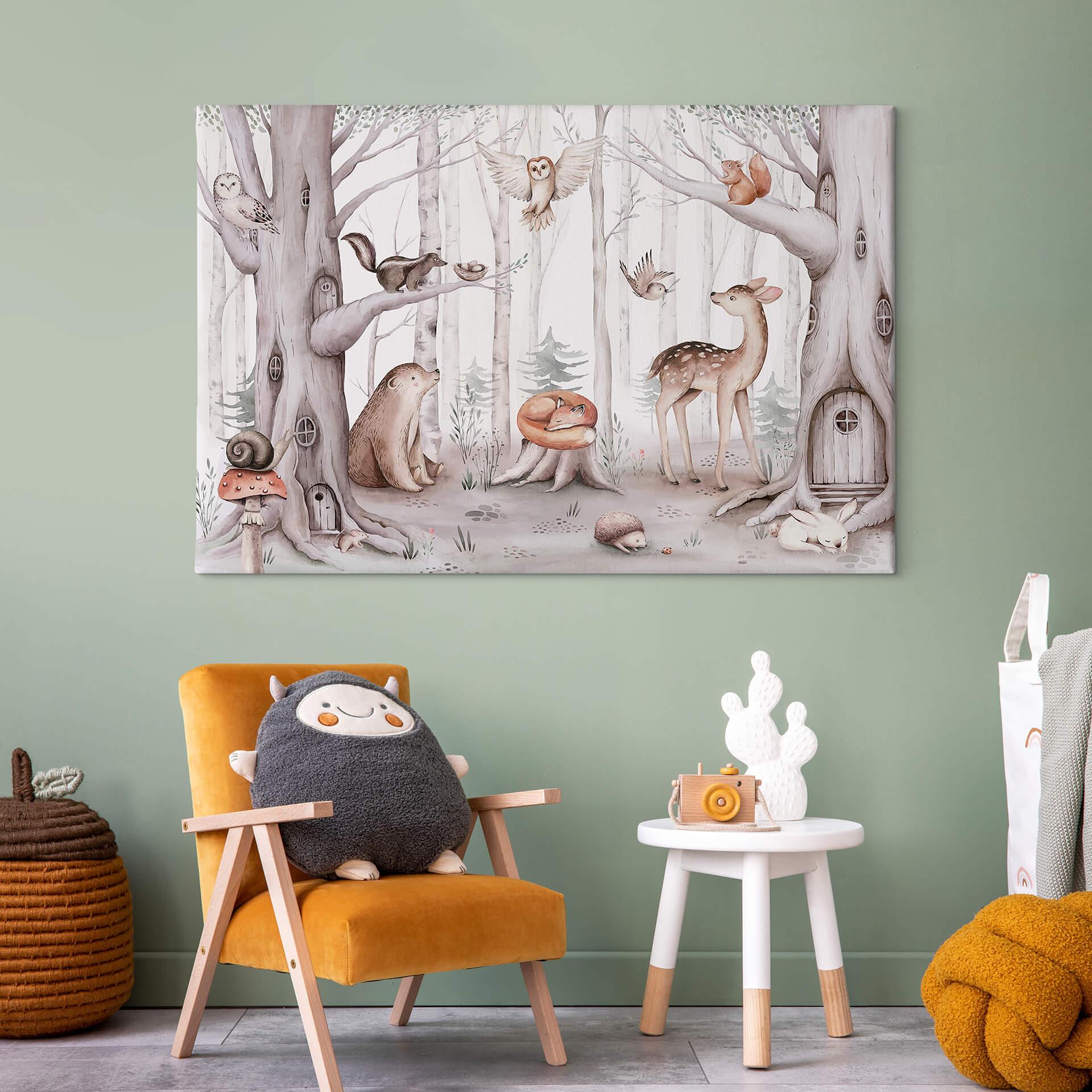 Canvas Kvilis - Dieren in het Bos